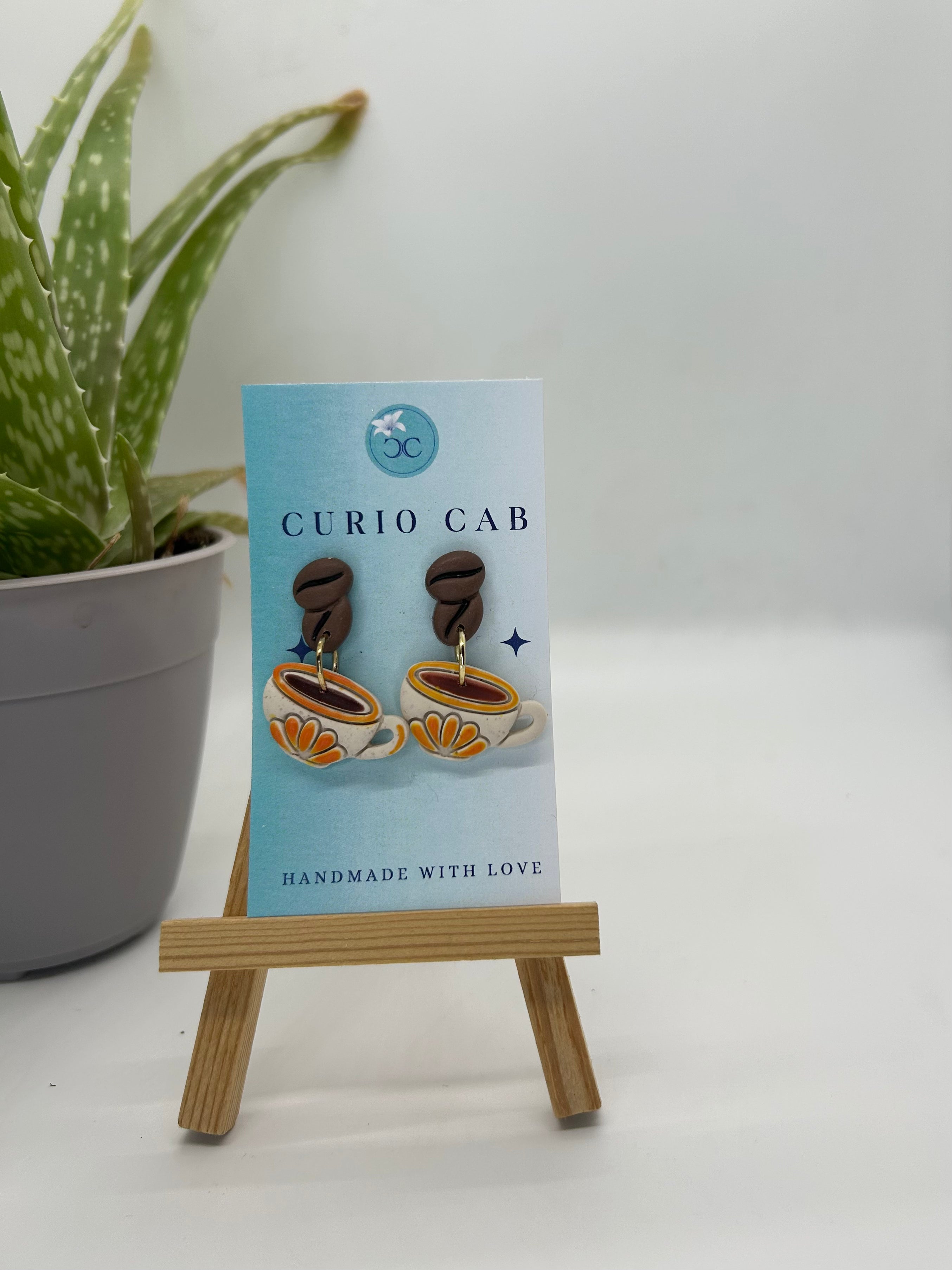 Coffe Bean Cortados  - Polymer Clay Earrings