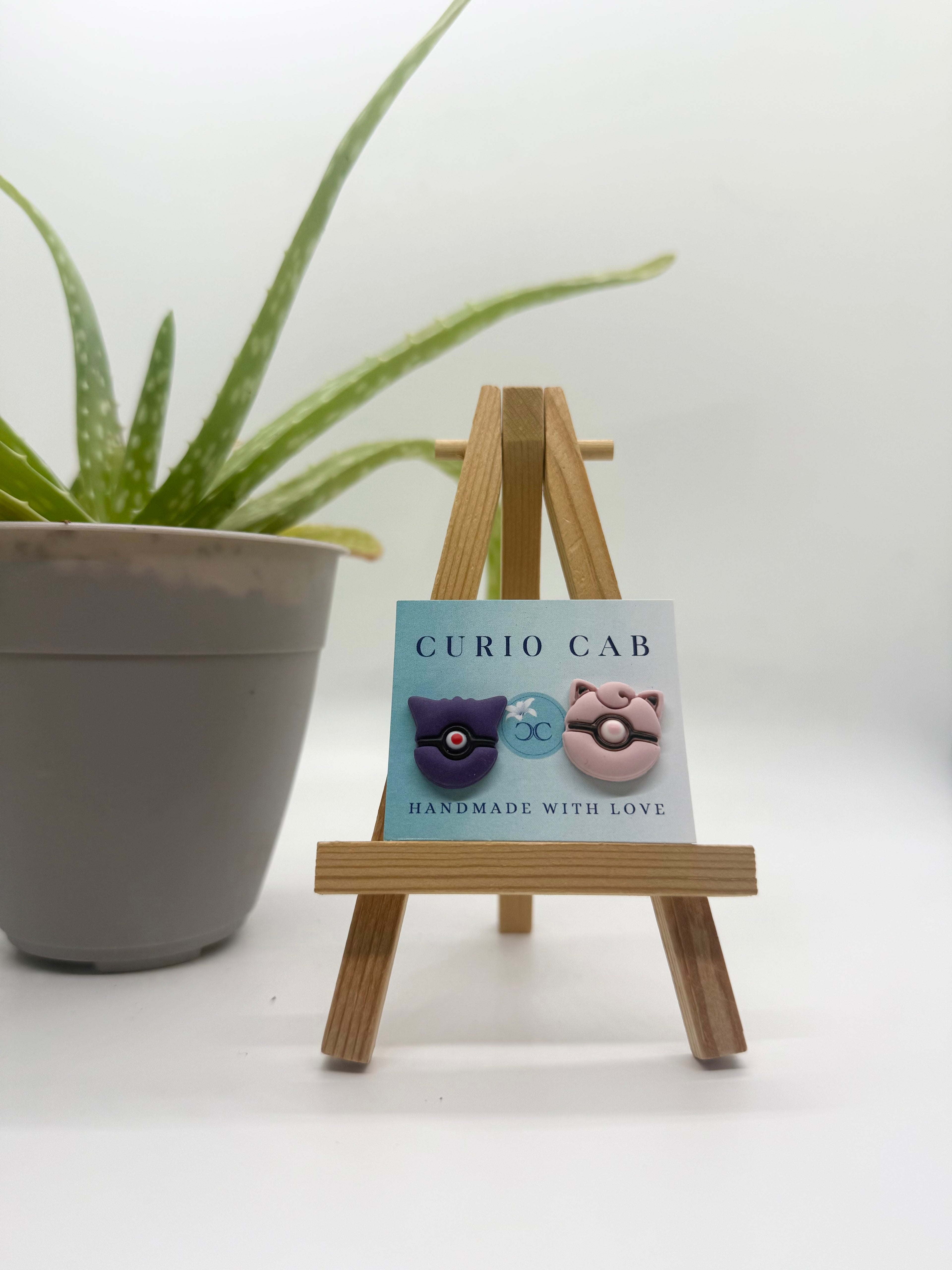 Colored Capture Creature Spheres - Polymer Clay Studs