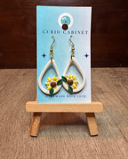 Sunflower Teardrops - Polymer Clay Earrings