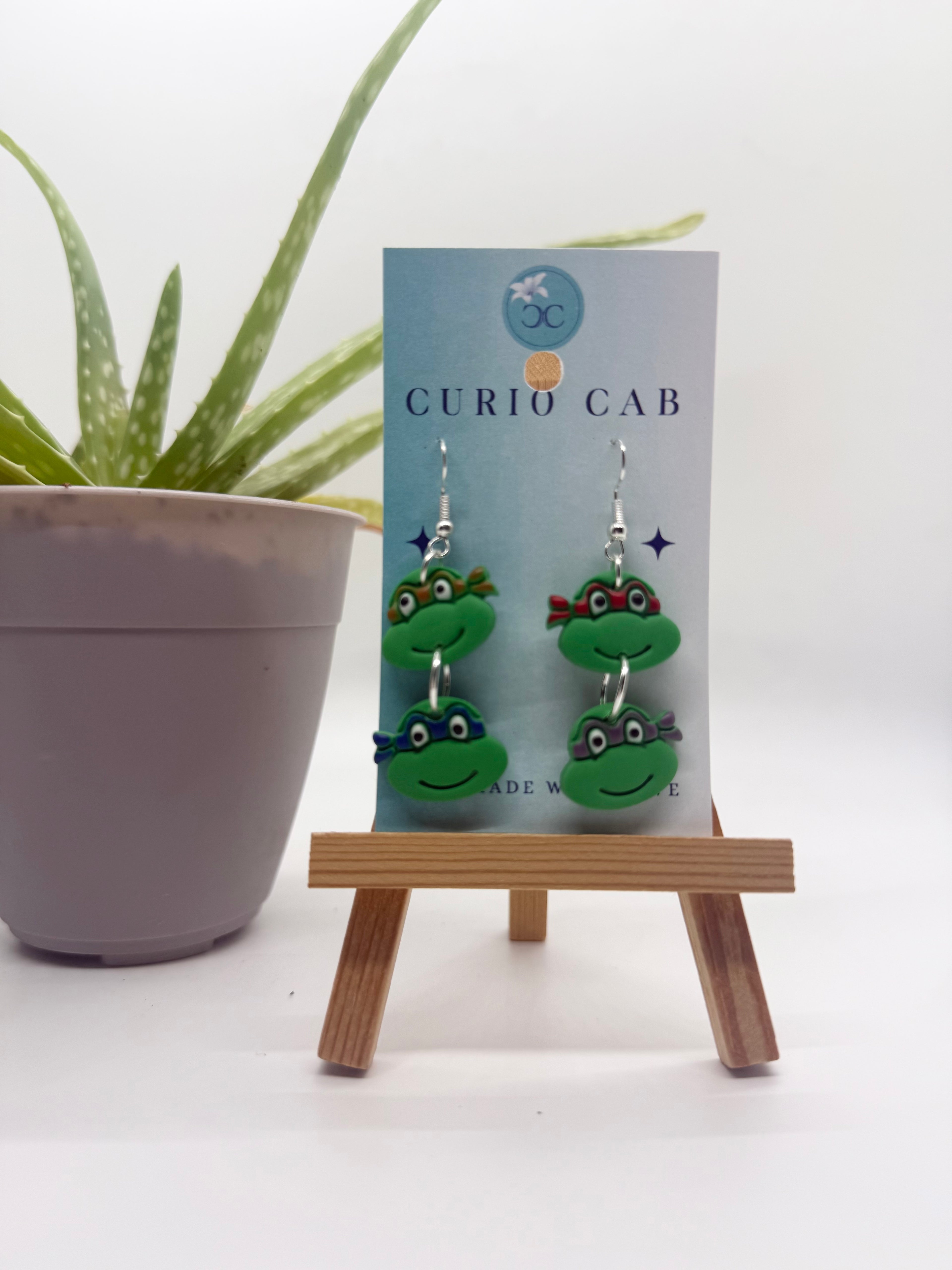 Fighter Turtles - Polymer Clay Earrings