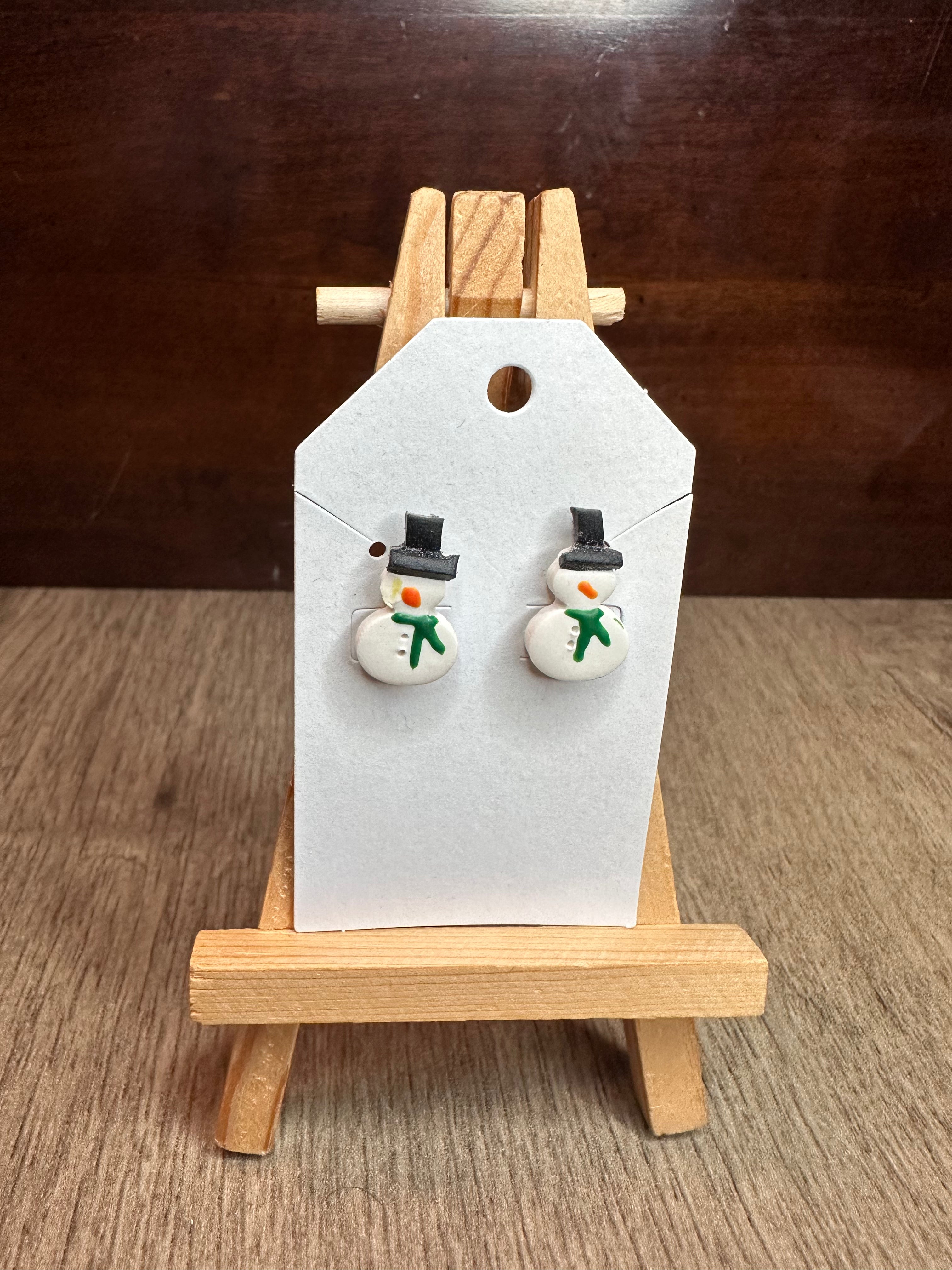Snowmen - Polymer Clay Studs
