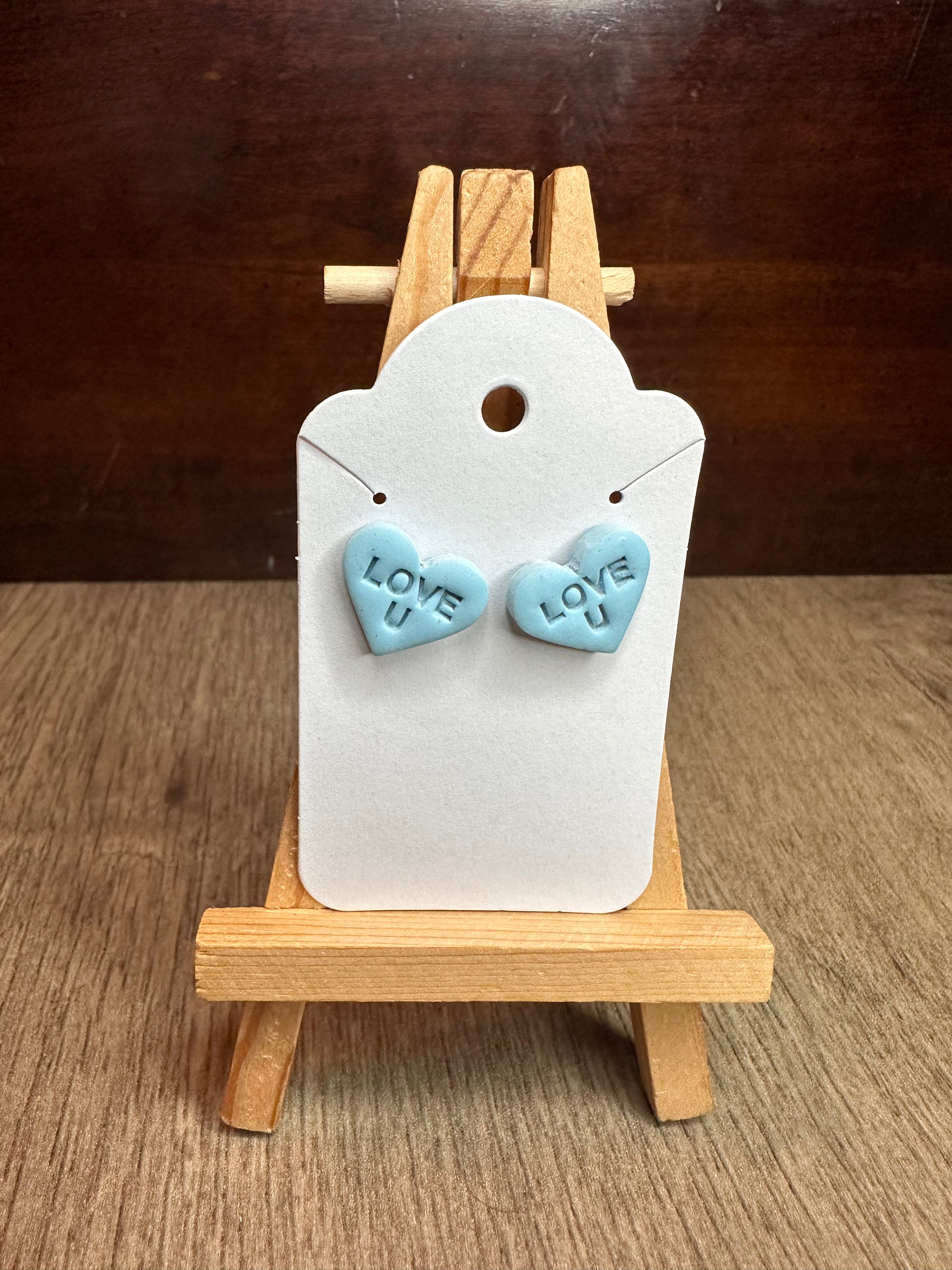 Conversation Hearts - Polymer Clay Studs