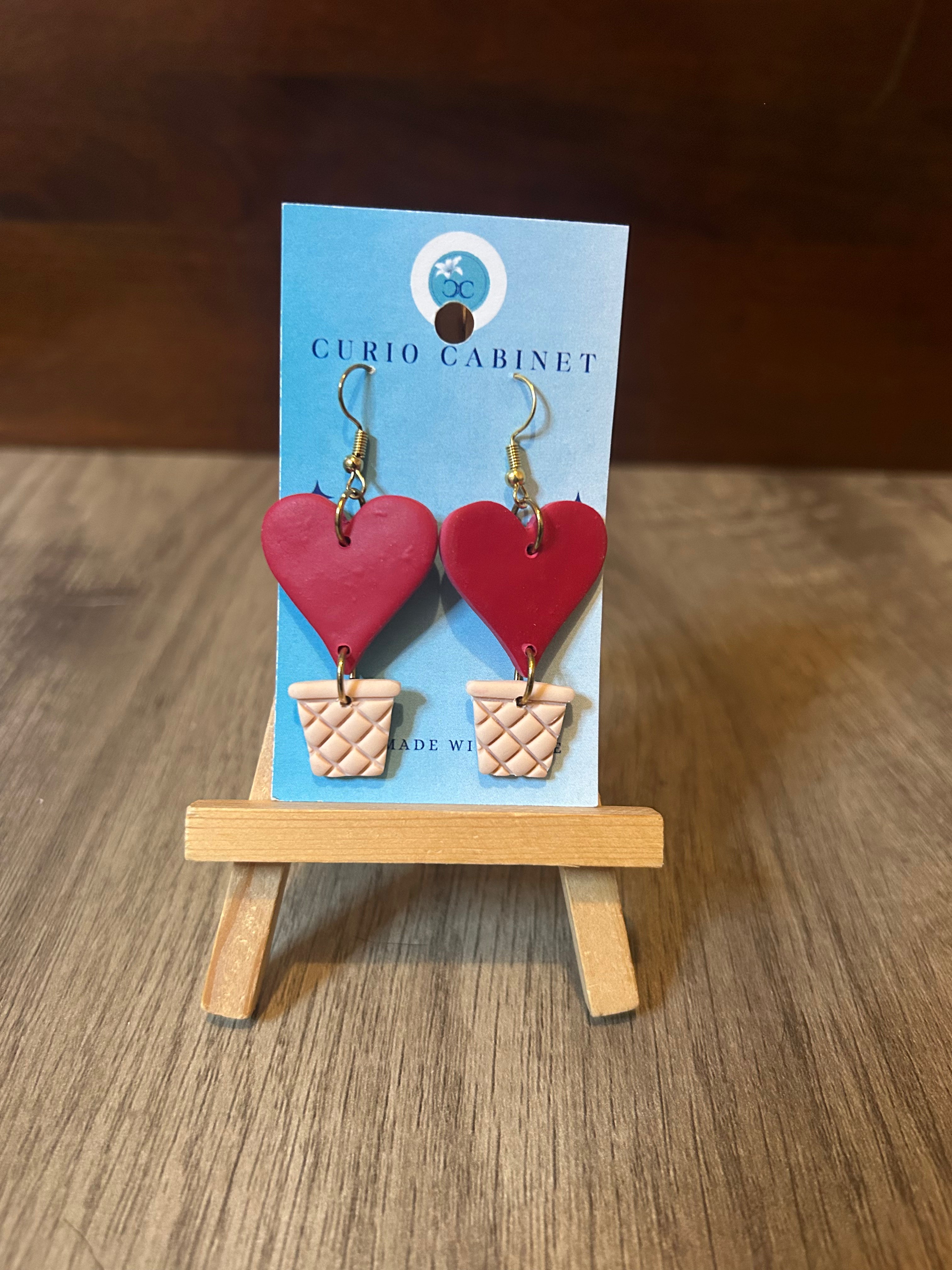 Heart-Air Balloons - Polymer Clay Earrings