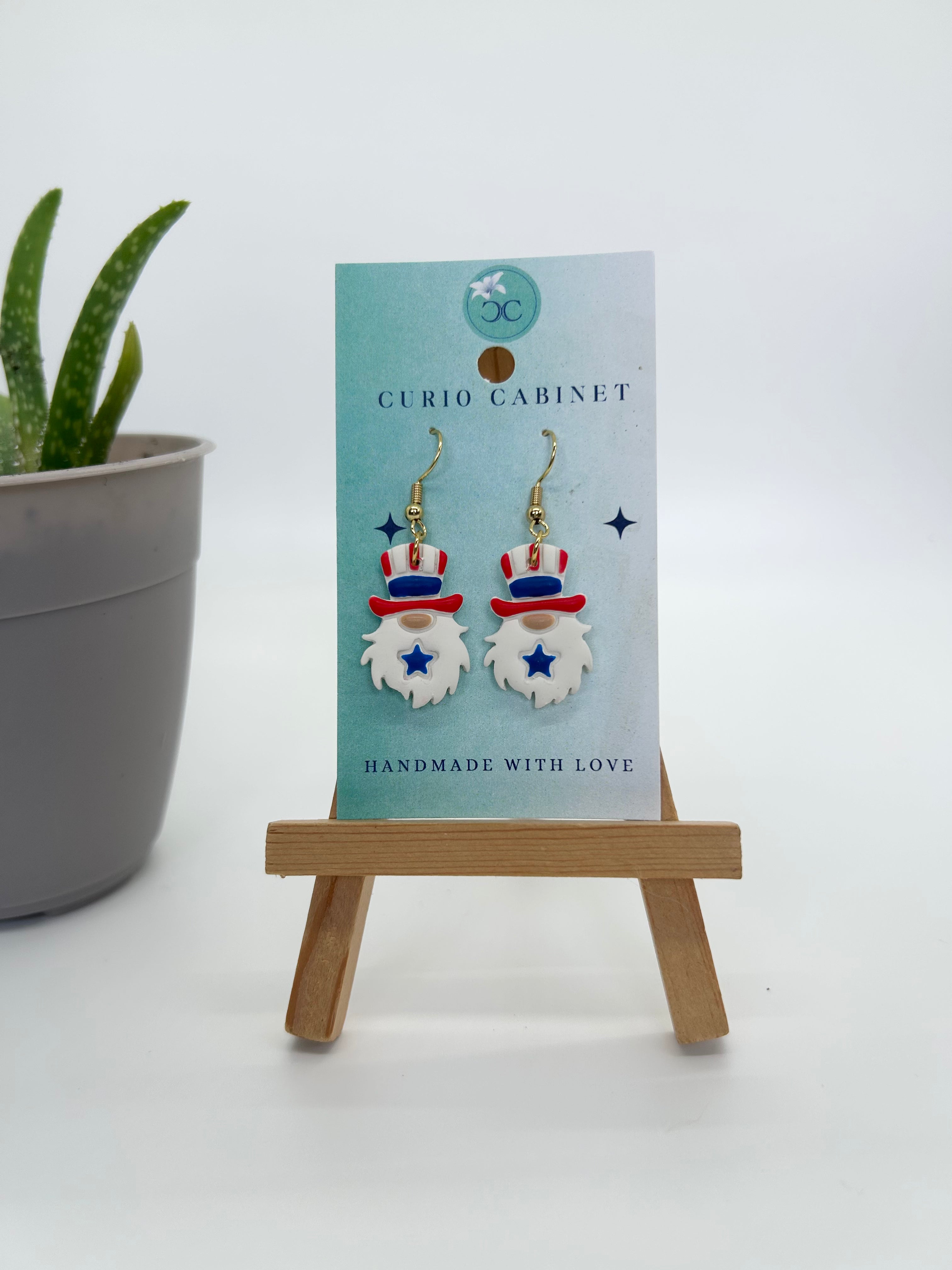 Uncle Sam Gnomes - Polymer Clay Earrings