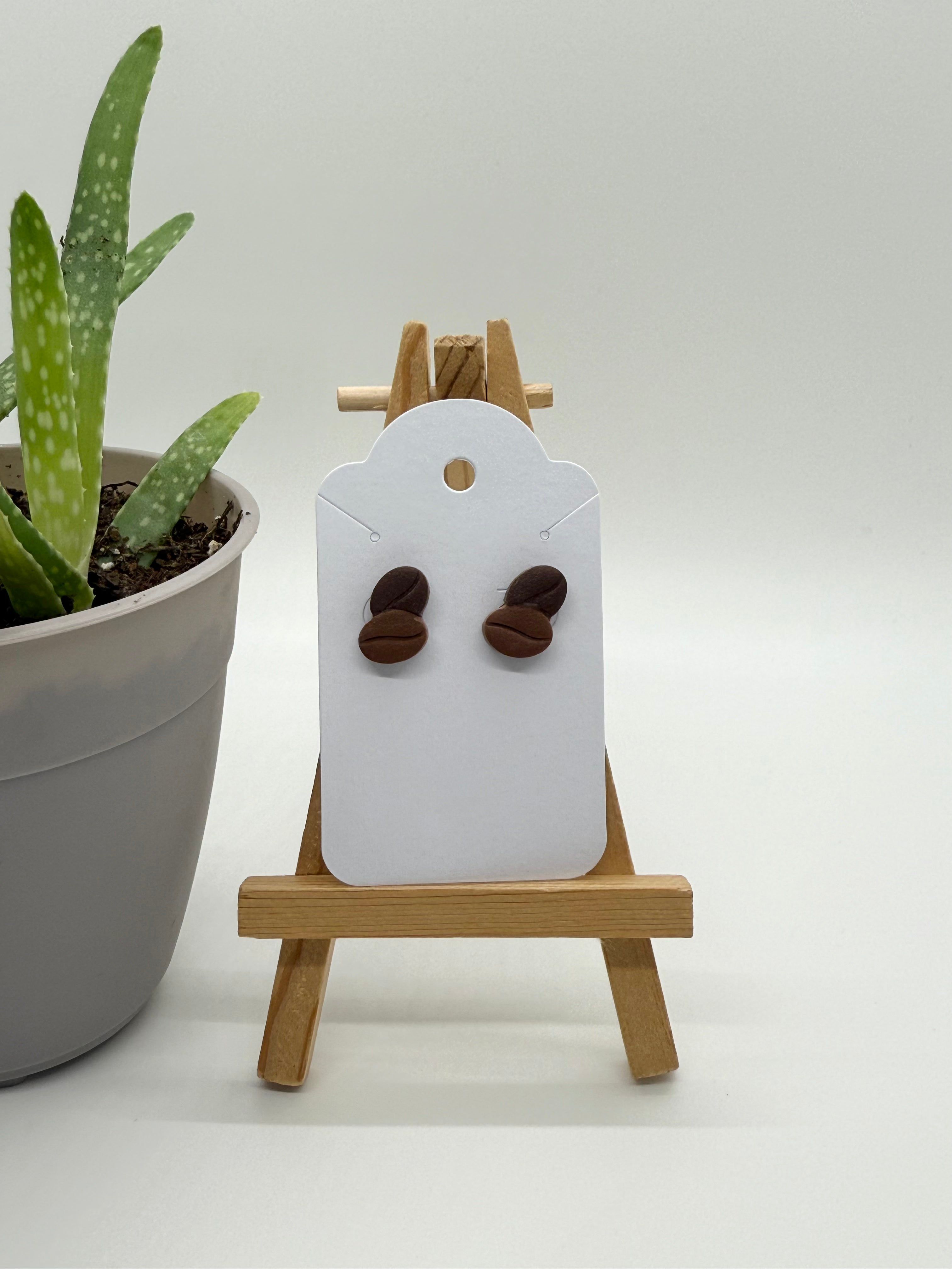 Coffee Beans - Polymer Clay Studs
