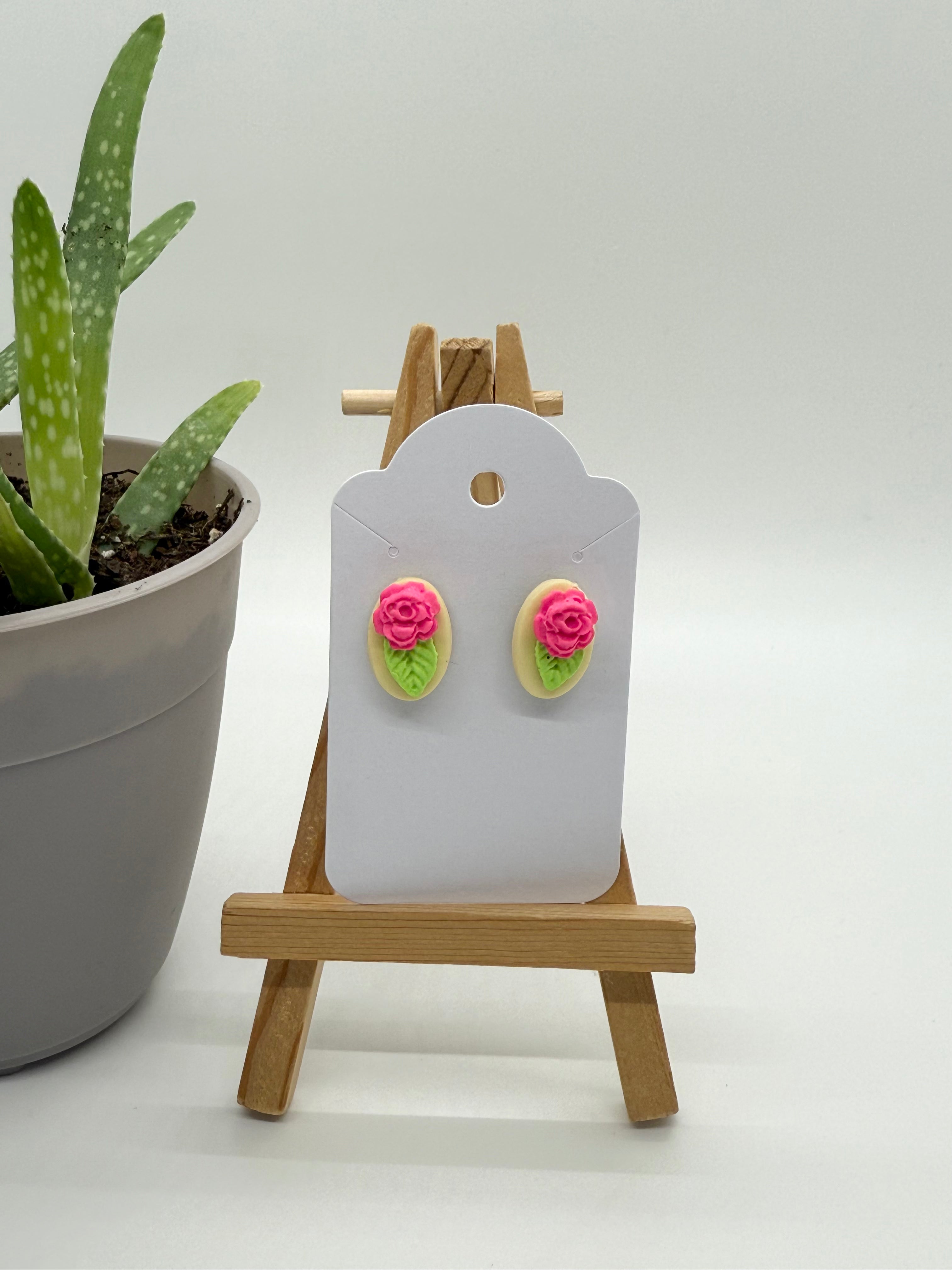Small Rosettes - Polymer Clay Studs