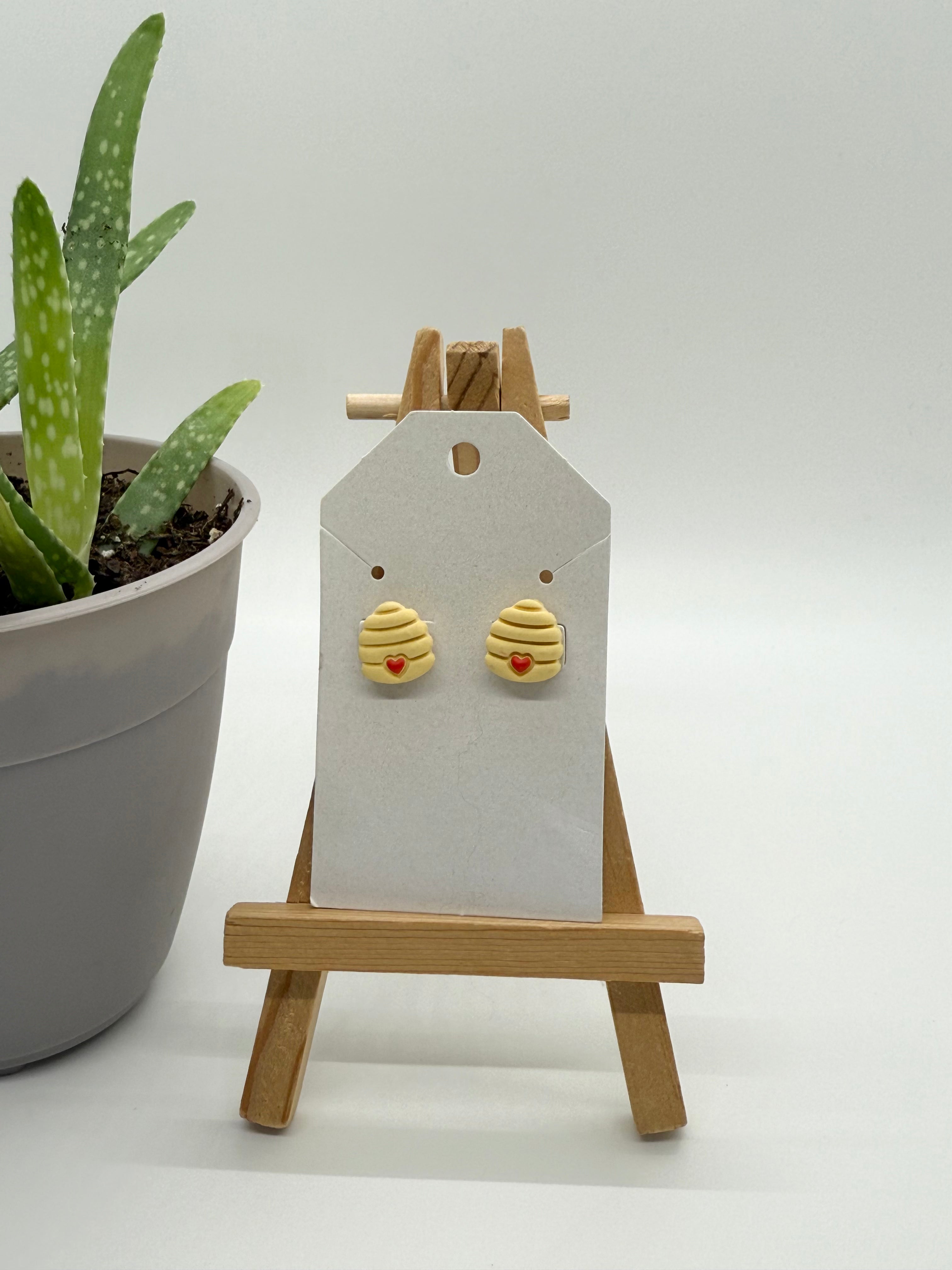 Baby Beehives - Polymer Clay Studs