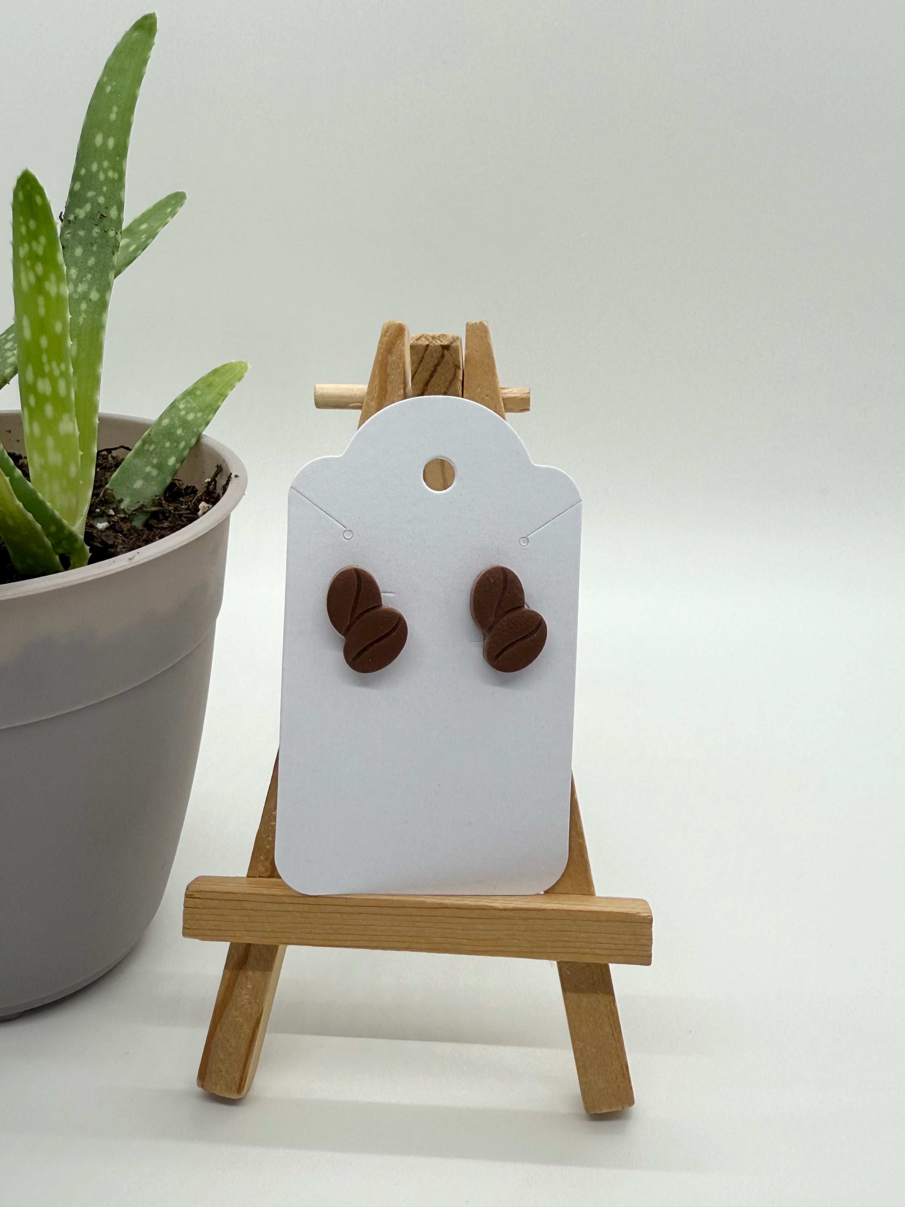 Coffee Beans - Polymer Clay Studs