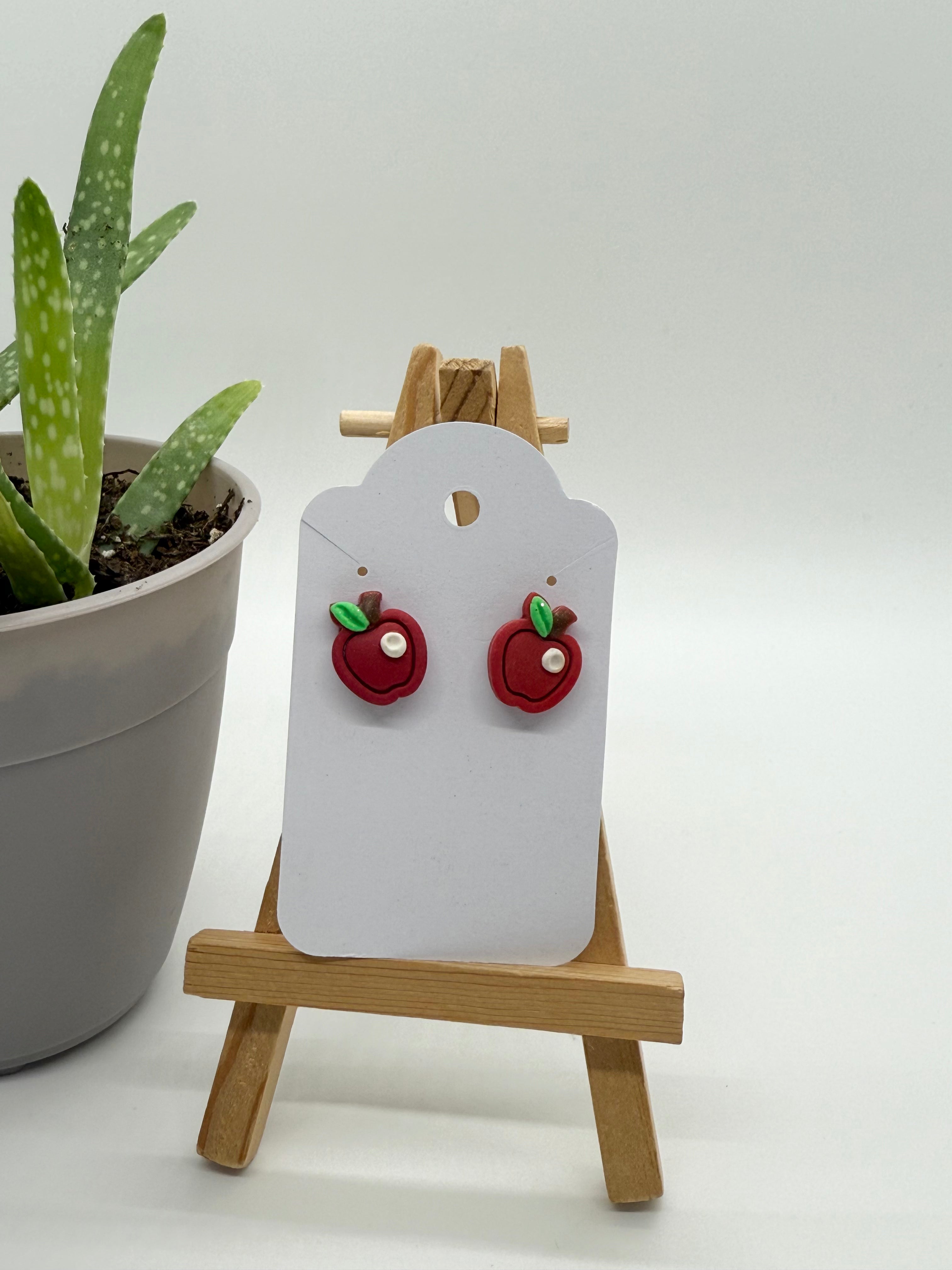 Teacher Apples - Polymer Clay Studs