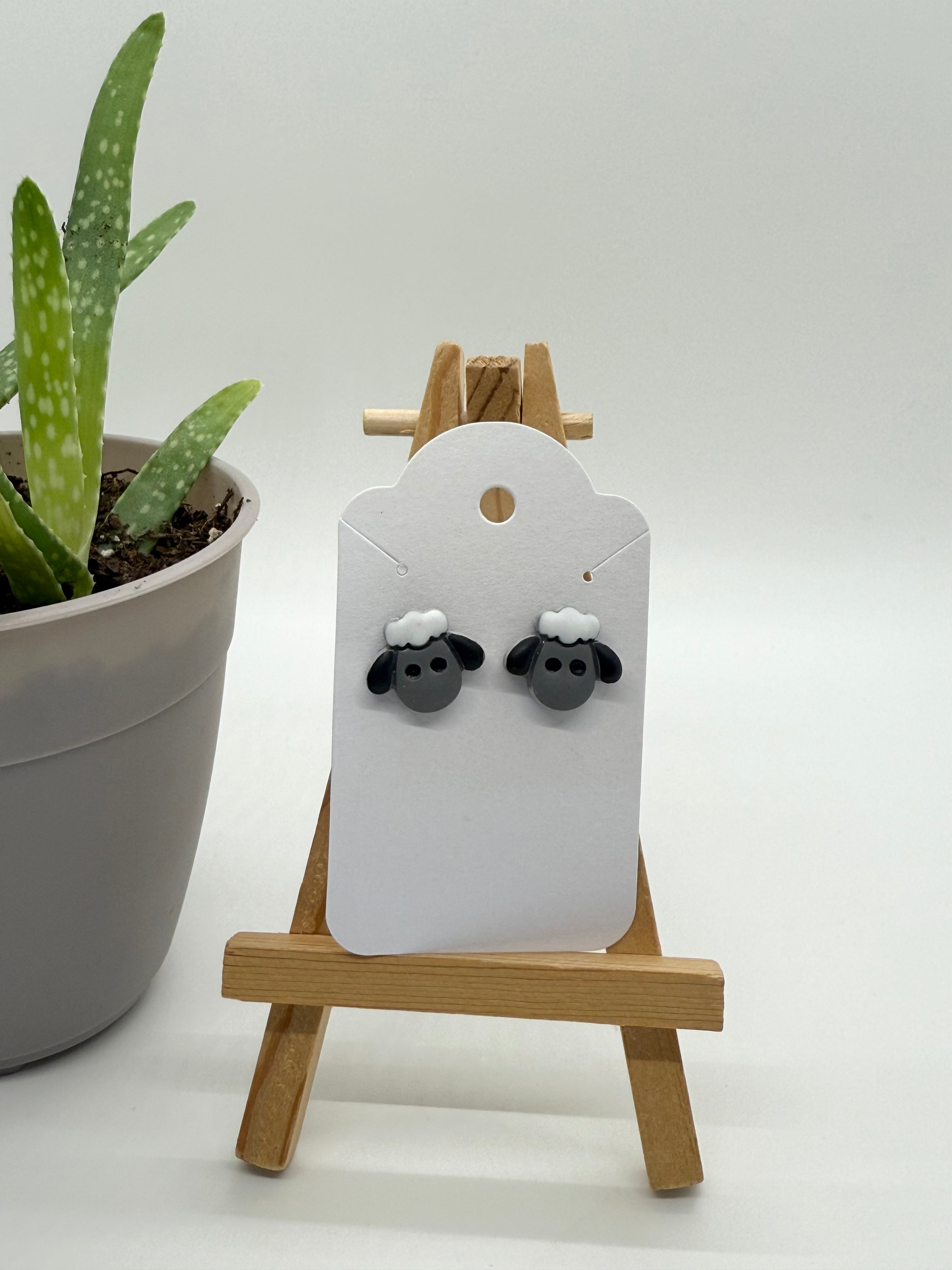Sheep - Polymer Clay Studs