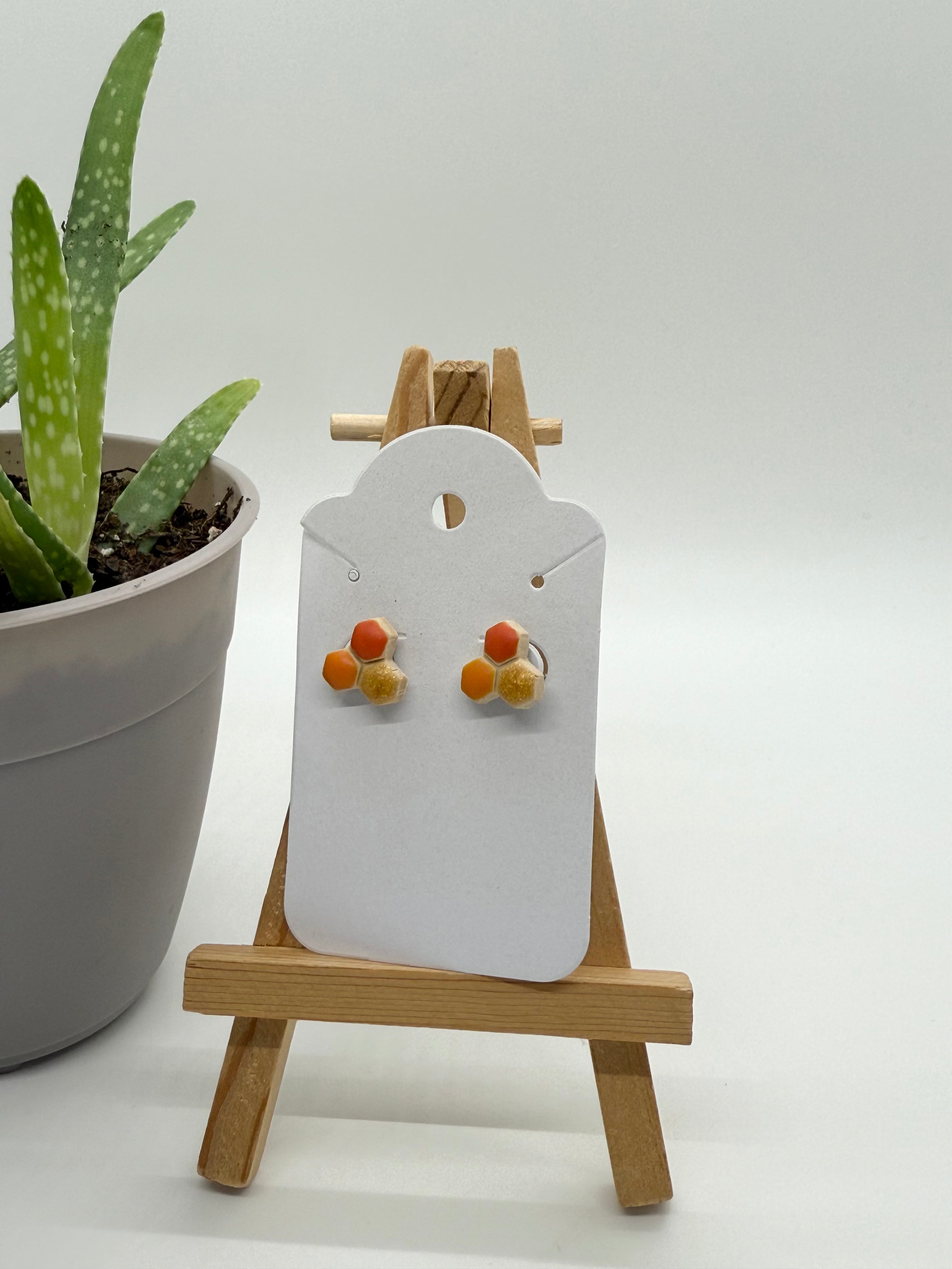 Honeycombs - Polymer Clay Studs