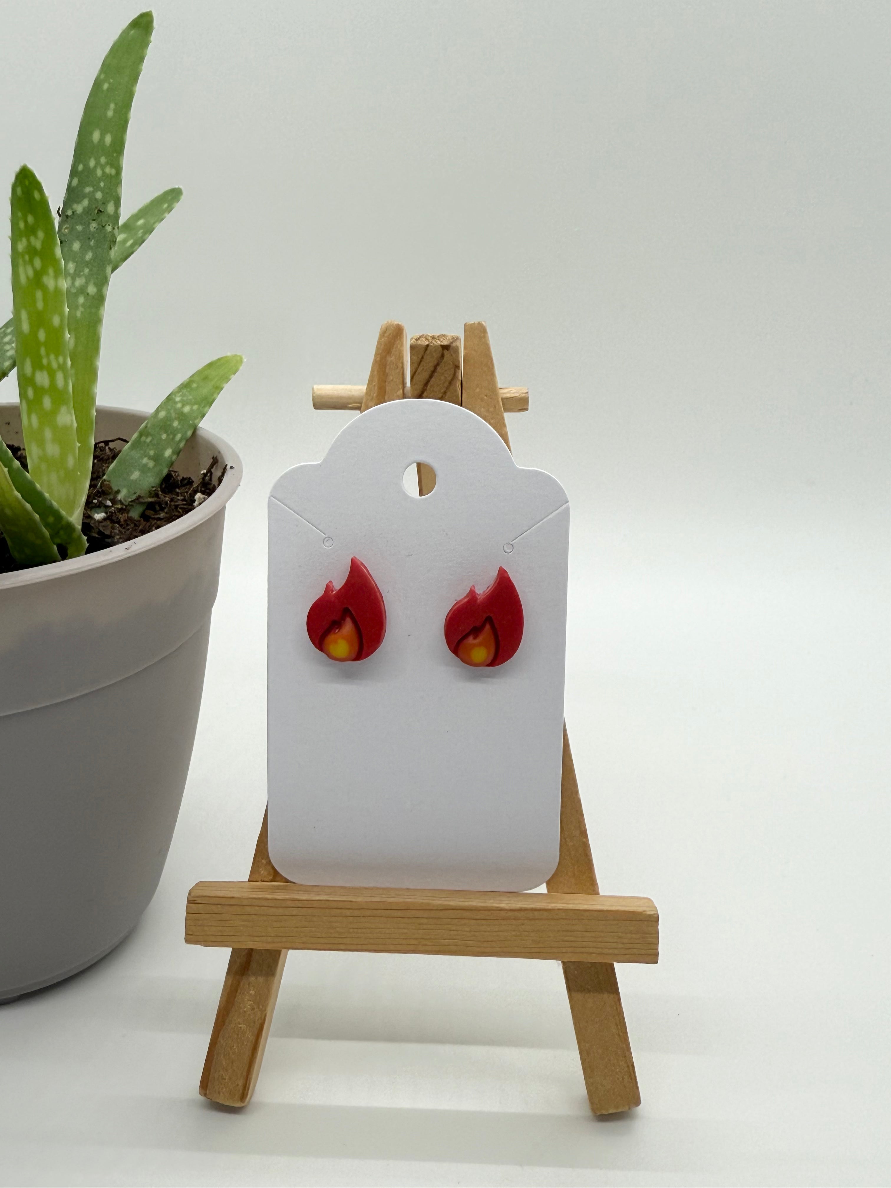 Fire Flames - Polymer Clay Studs