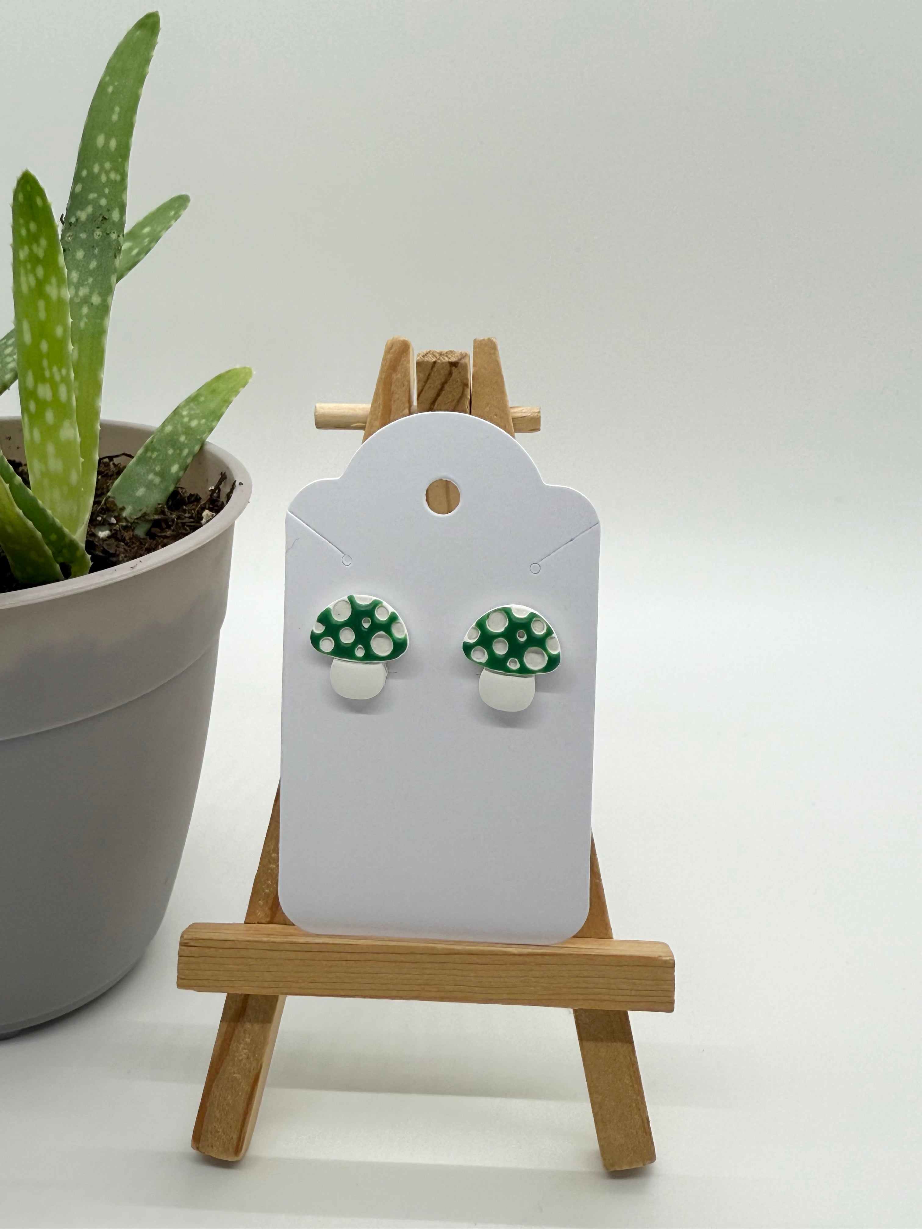Spotted Mushrooms - Polymer Clay Studs