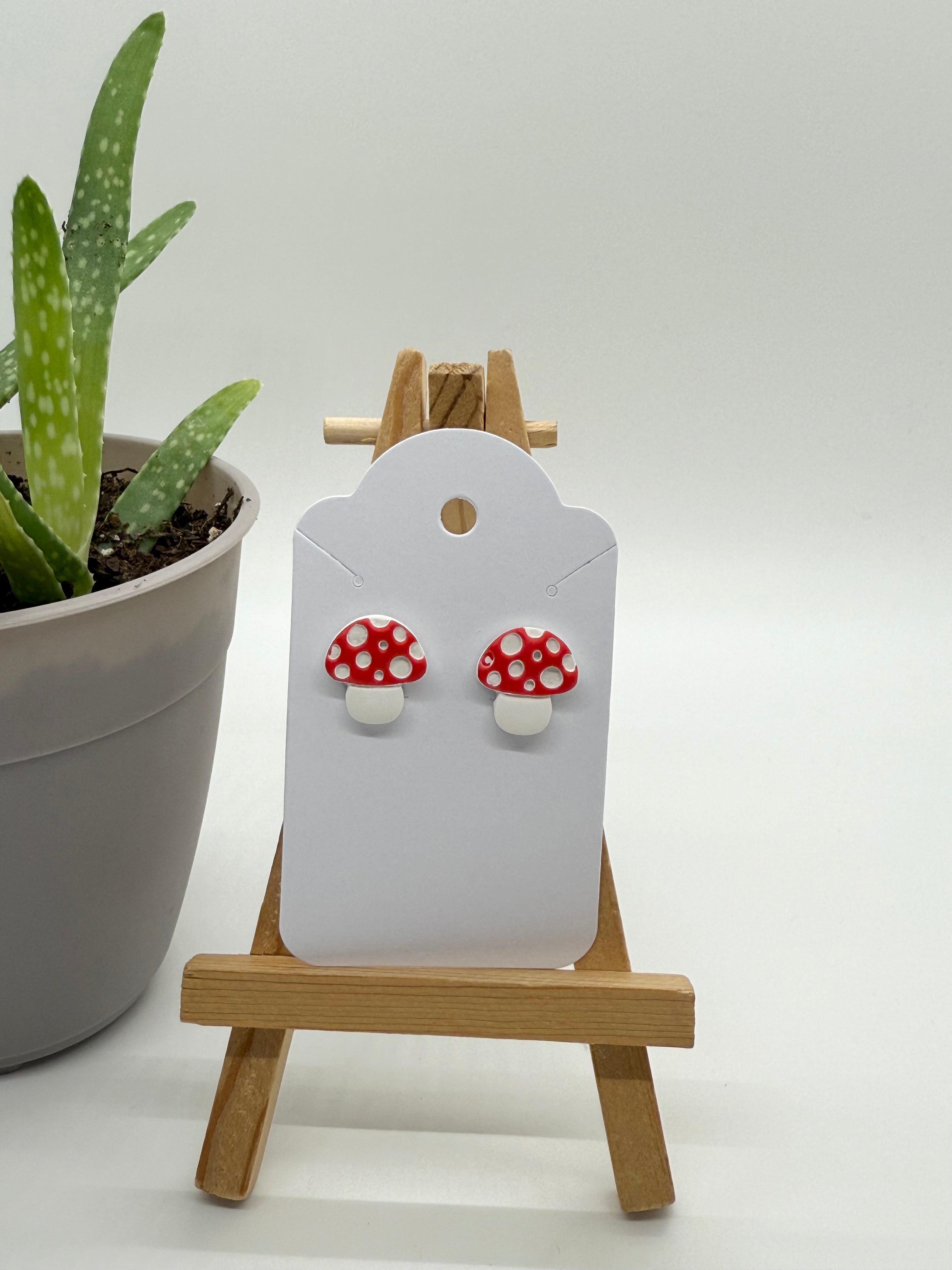 Spotted Mushrooms - Polymer Clay Studs
