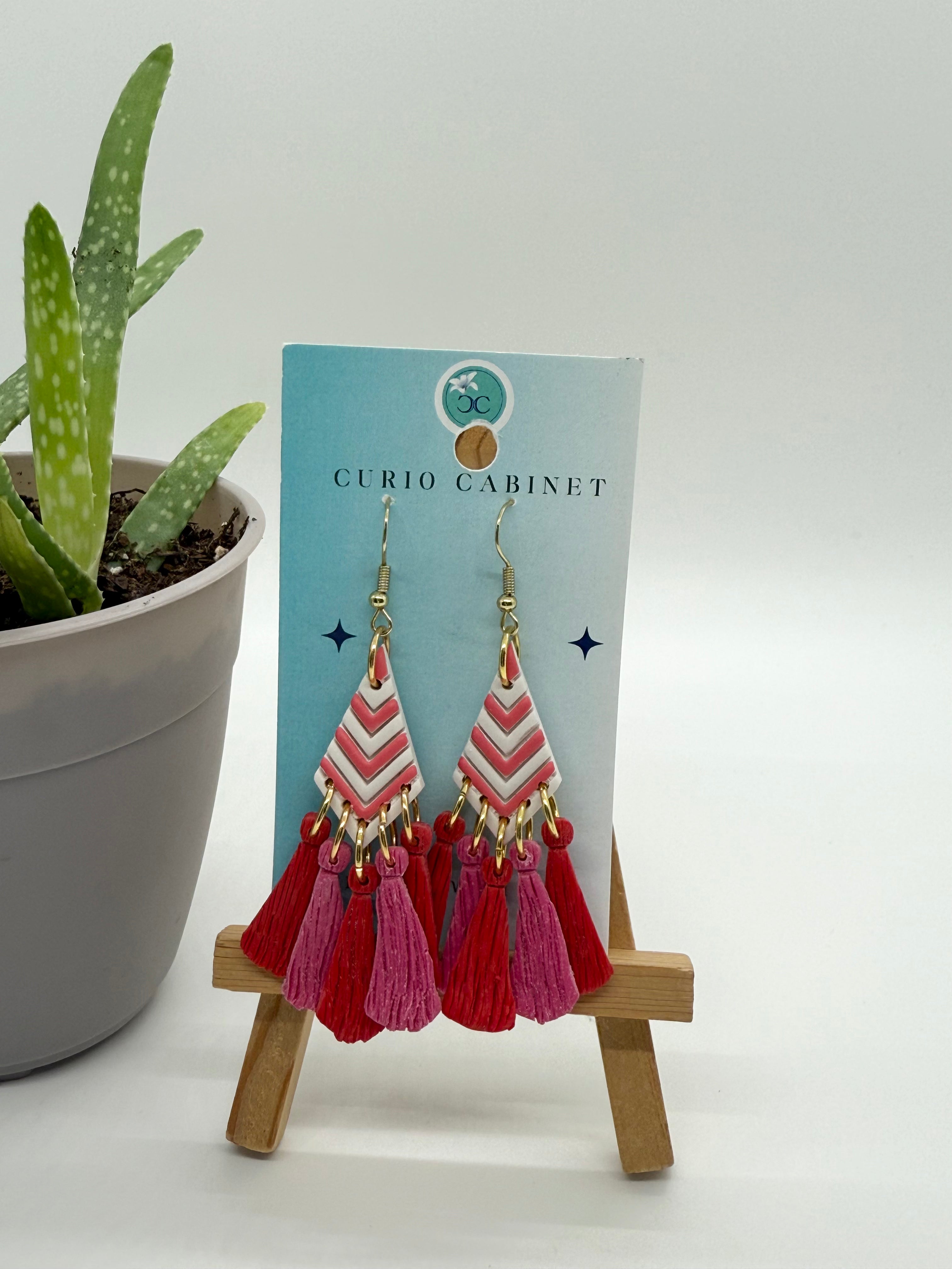 Tickled Pink Tassels - Polymer Clay Earrings