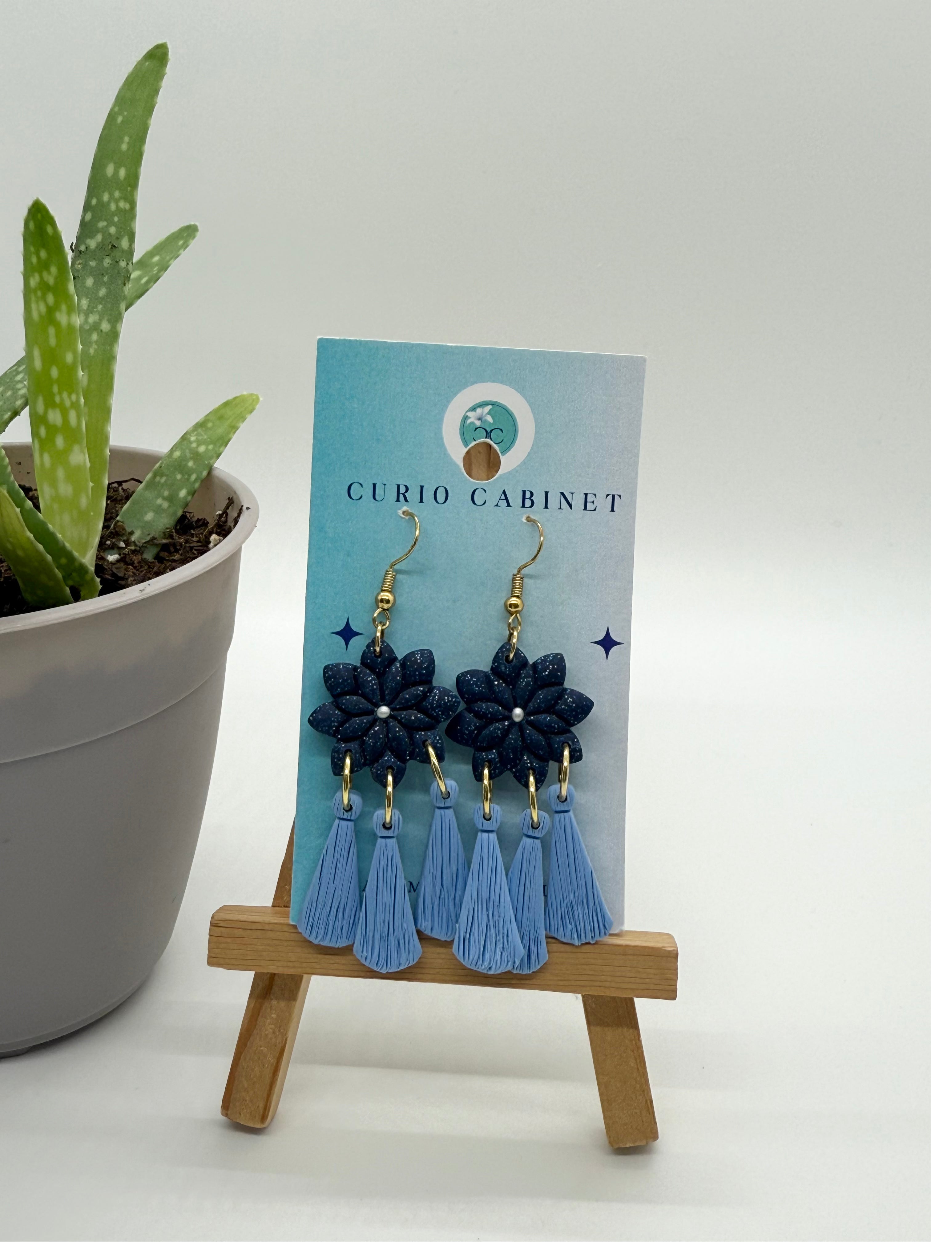 Midnight Macramé - Polymer Clay Earrings