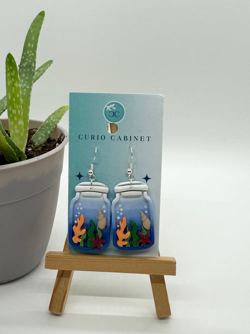 (Sea) A Message in a Jar - Polymer Clay Earrings