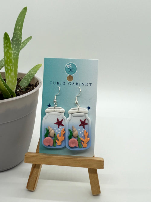 (Sea) A Message in a Jar - Polymer Clay Earrings
