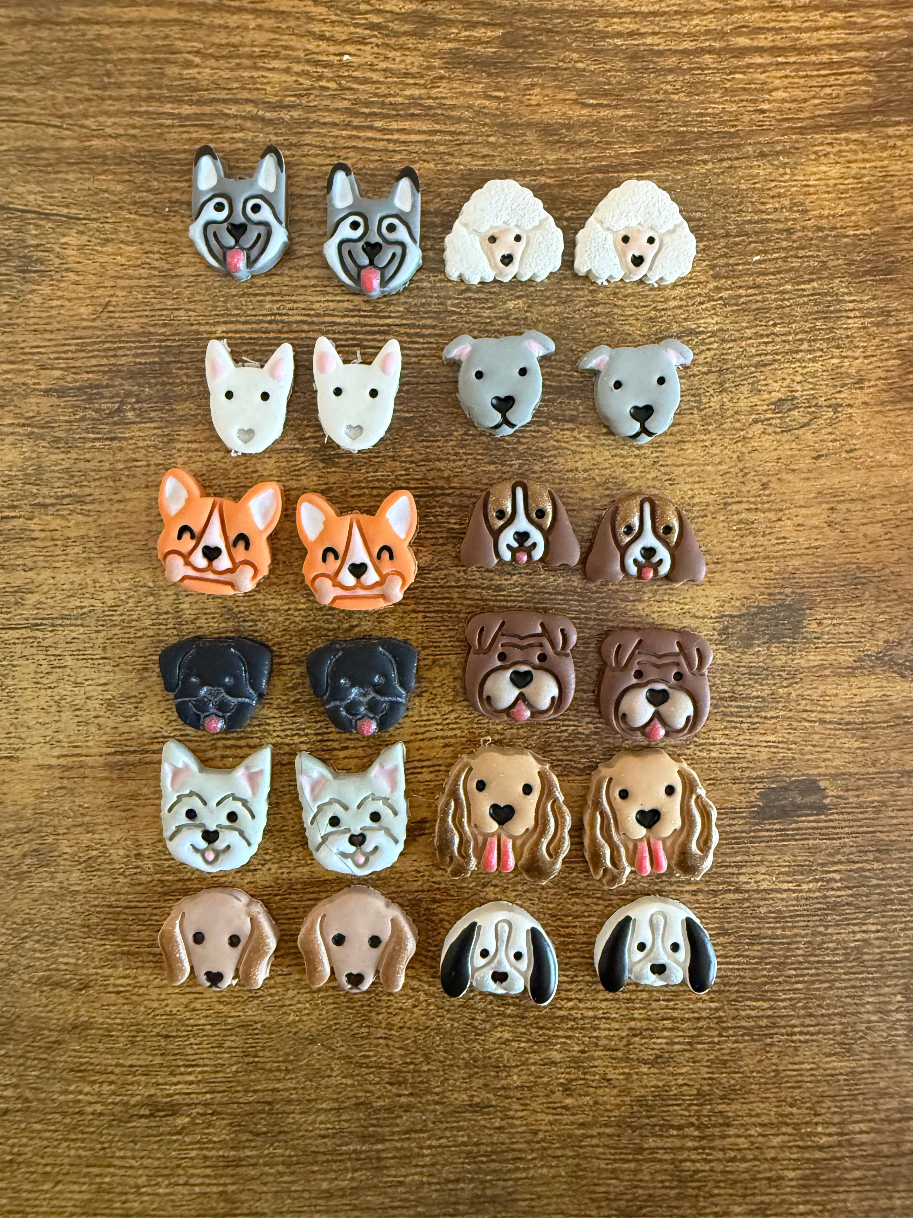 Dog Studs - Polymer Clay Studs