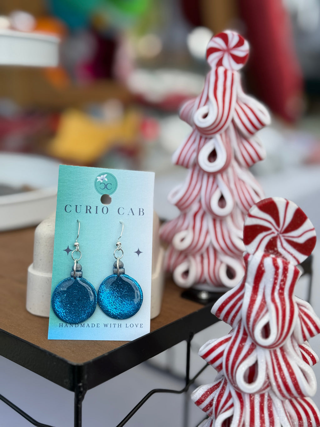 Glitter Christmas Ornaments - Polymer Clay Earrings