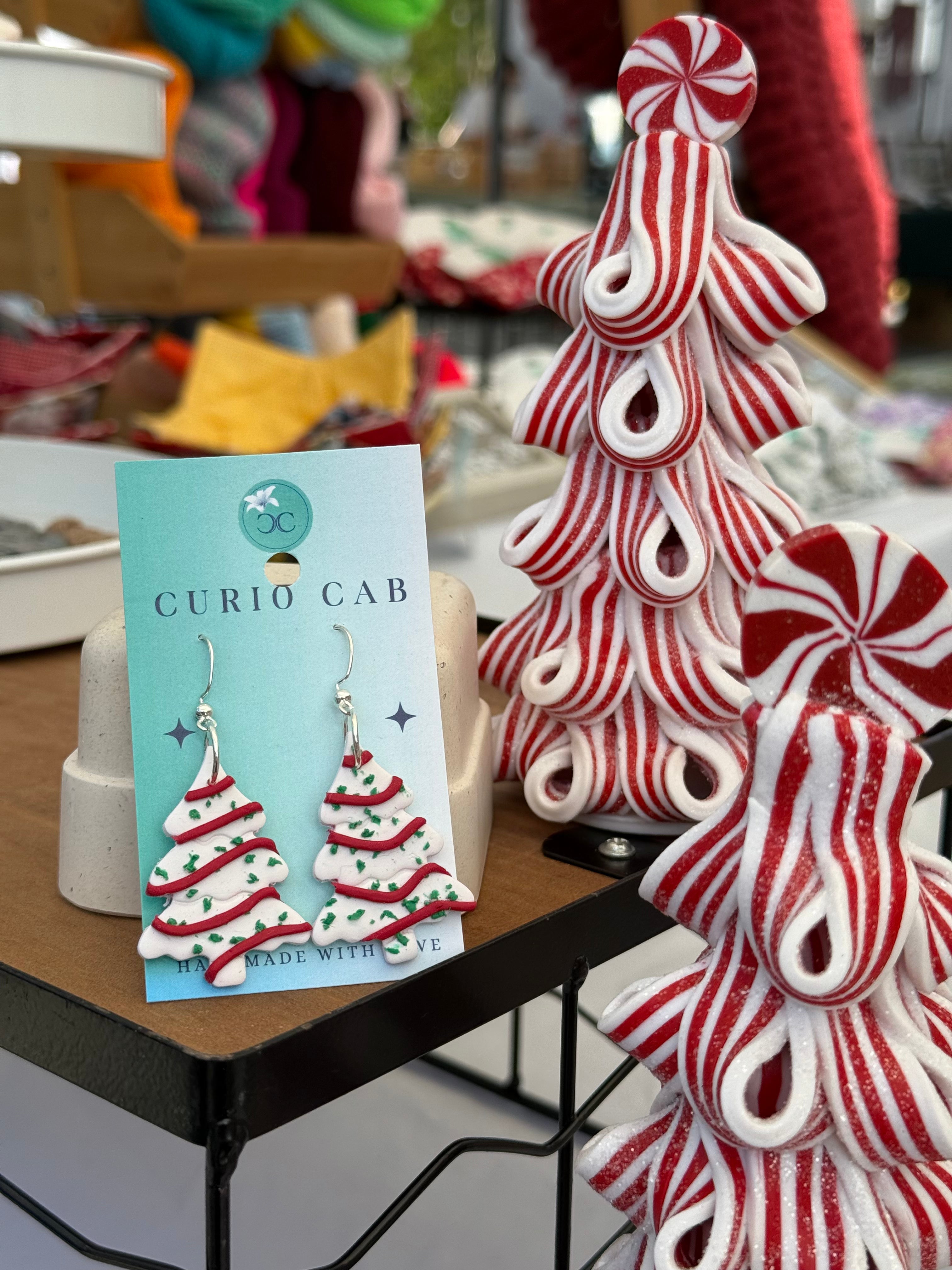 Christmas Snack Cake Trees - Polymer Clay Earrings
