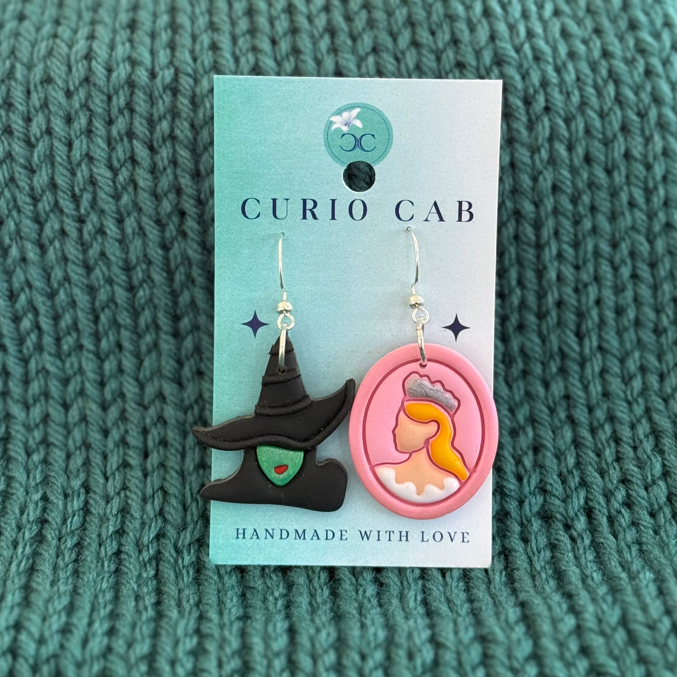 Wicked: Wicked Witch/Good Witch Combination - Polymer Clay Earrings