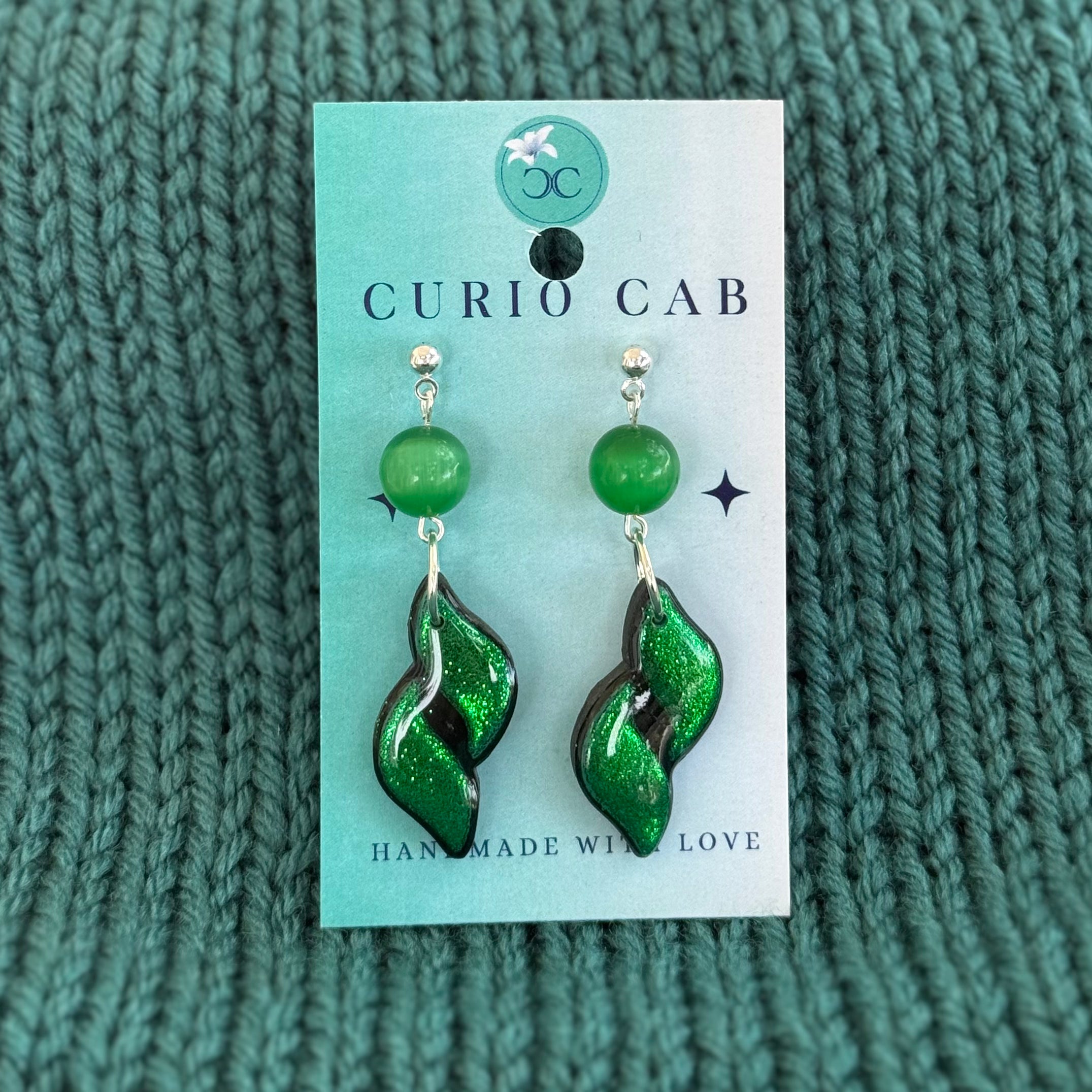 Wicked: Elphaba-Inspired Green Magic - Polymer Clay Earrings