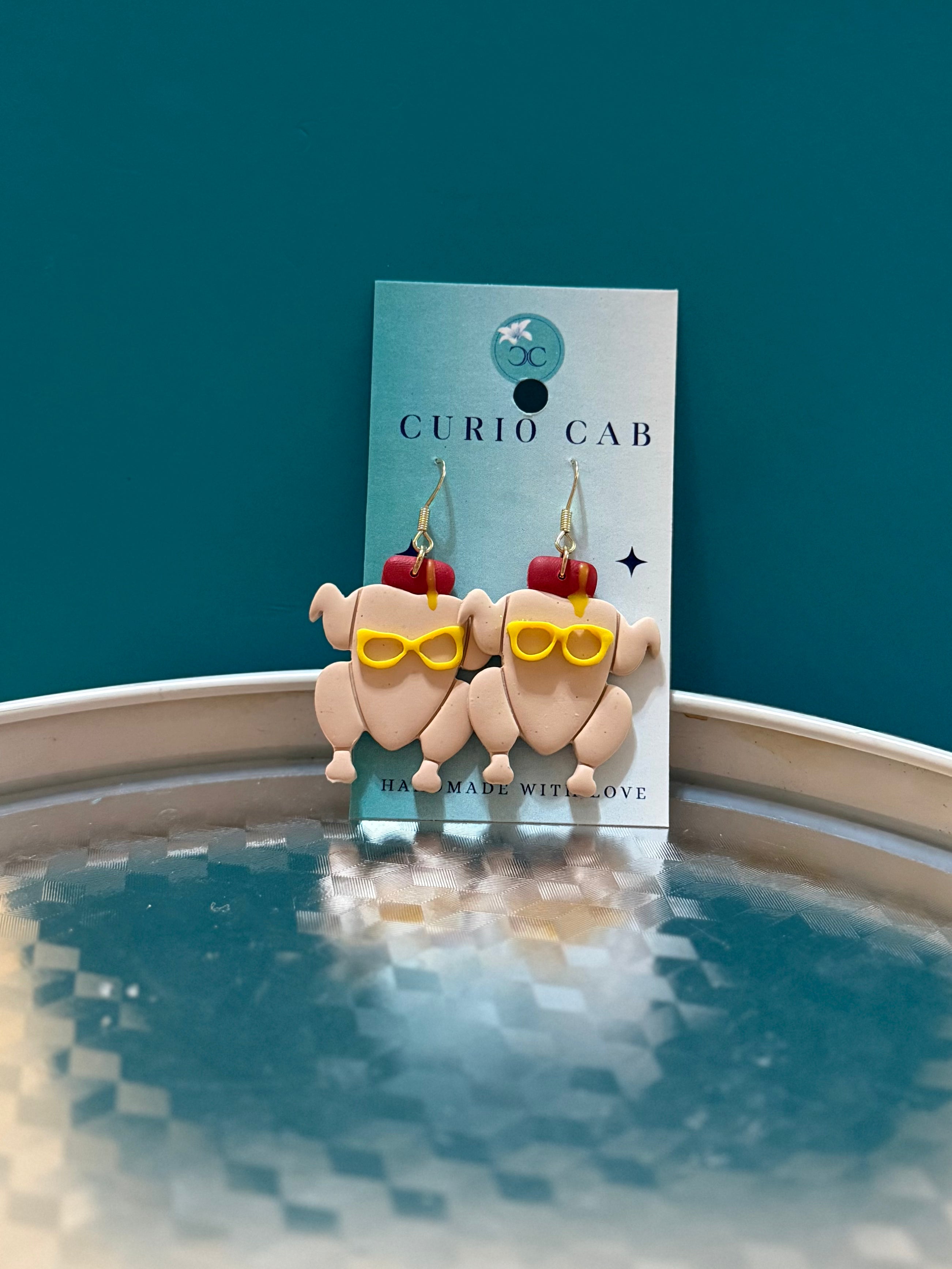 Turkeys with Glasses - Polymer Clay Earrings