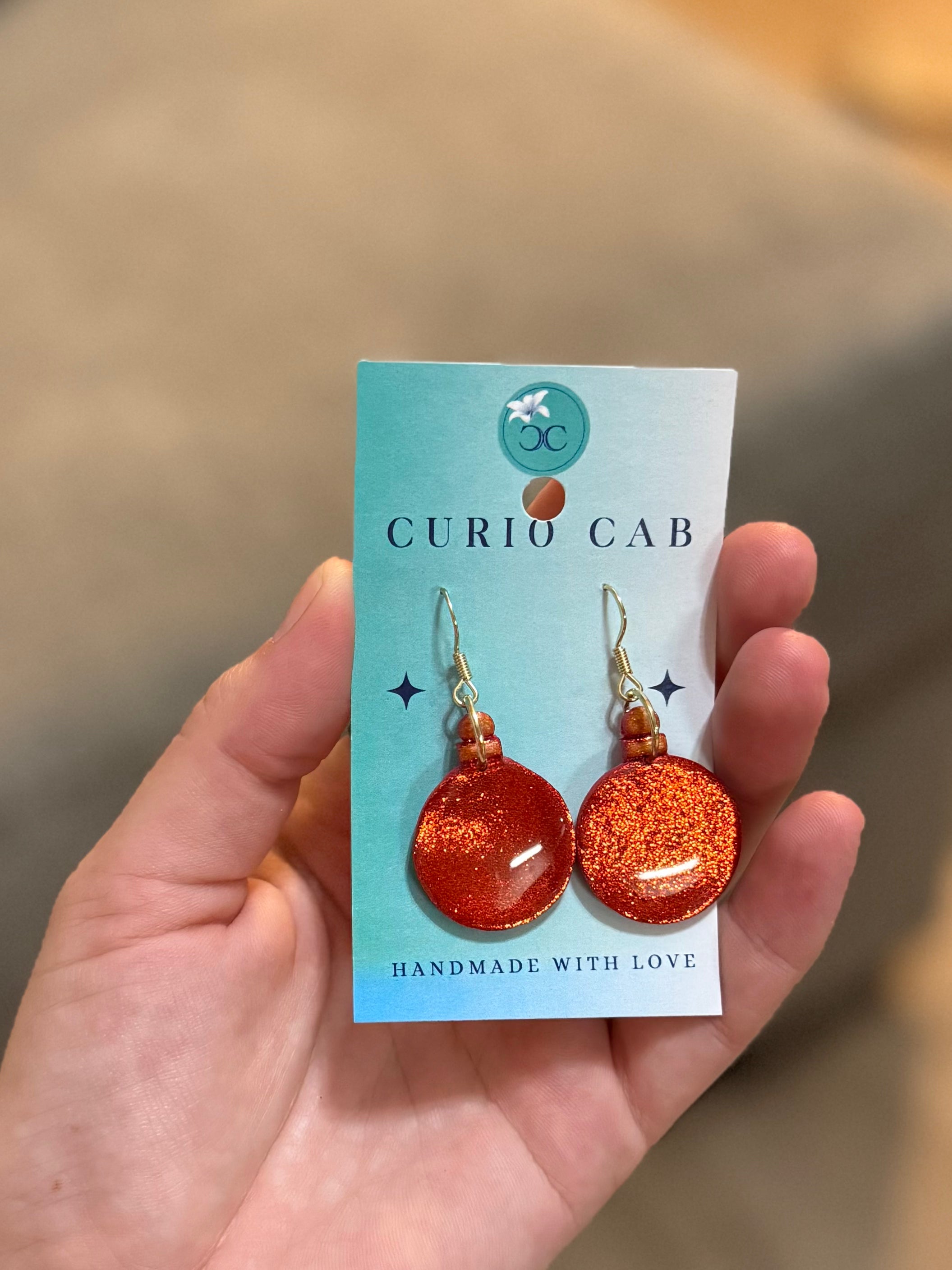 Glitter Christmas Ornaments - Polymer Clay Earrings