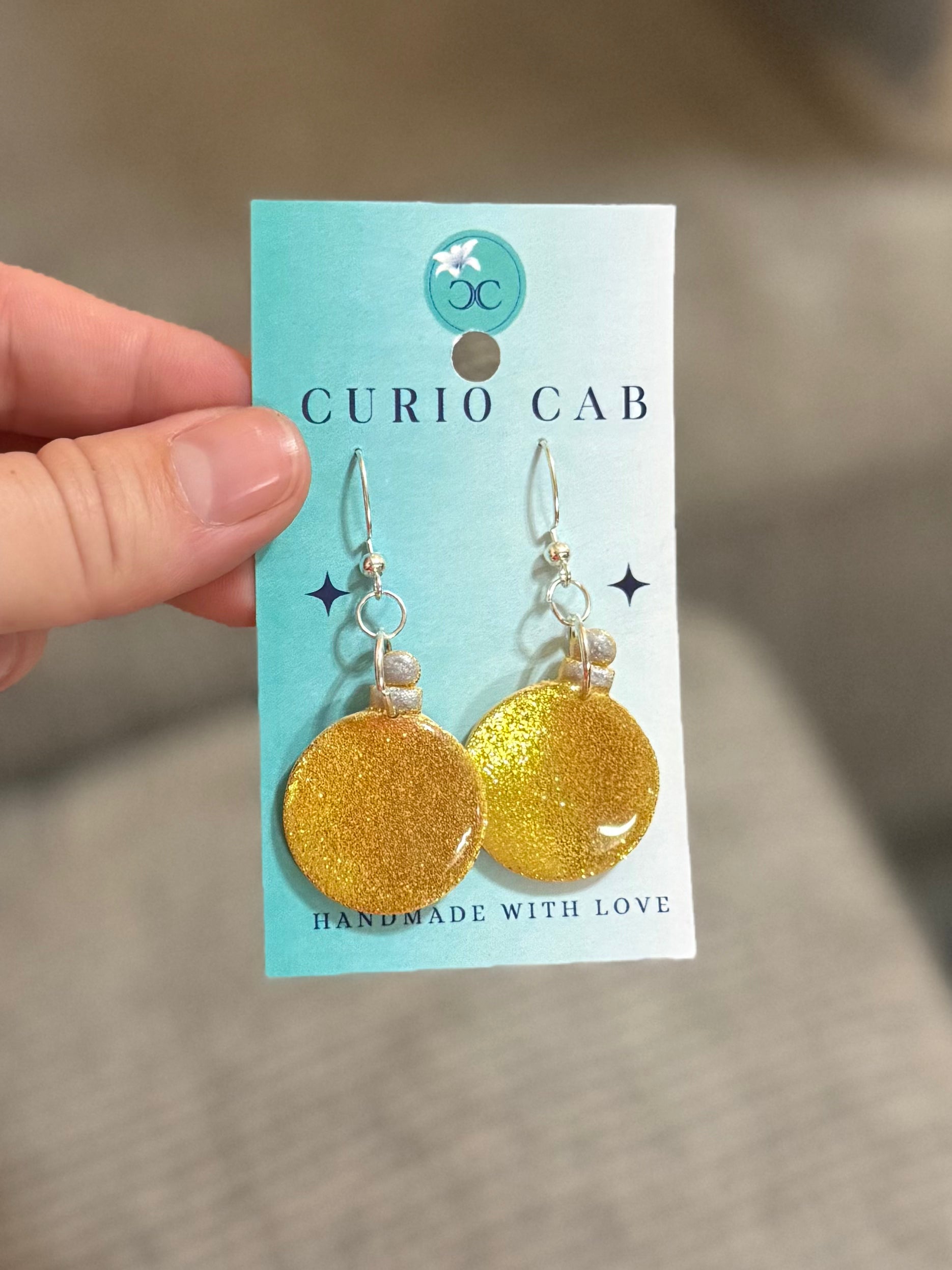 Glitter Christmas Ornaments - Polymer Clay Earrings