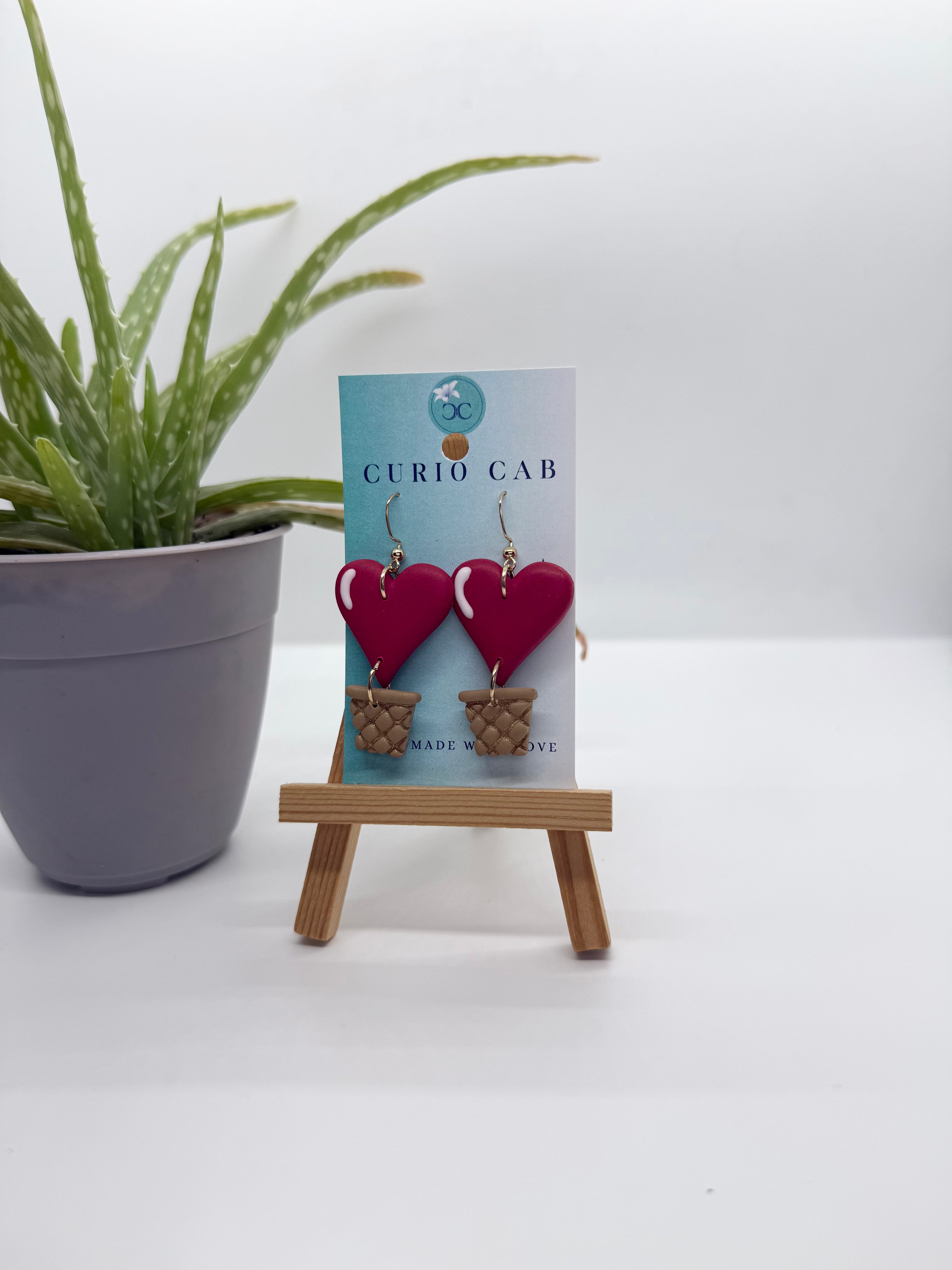 Heart-Air Balloons - Polymer Clay Earrings