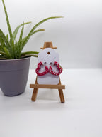 Polka-dot Heart Hoops - Polymer Clay Earrings