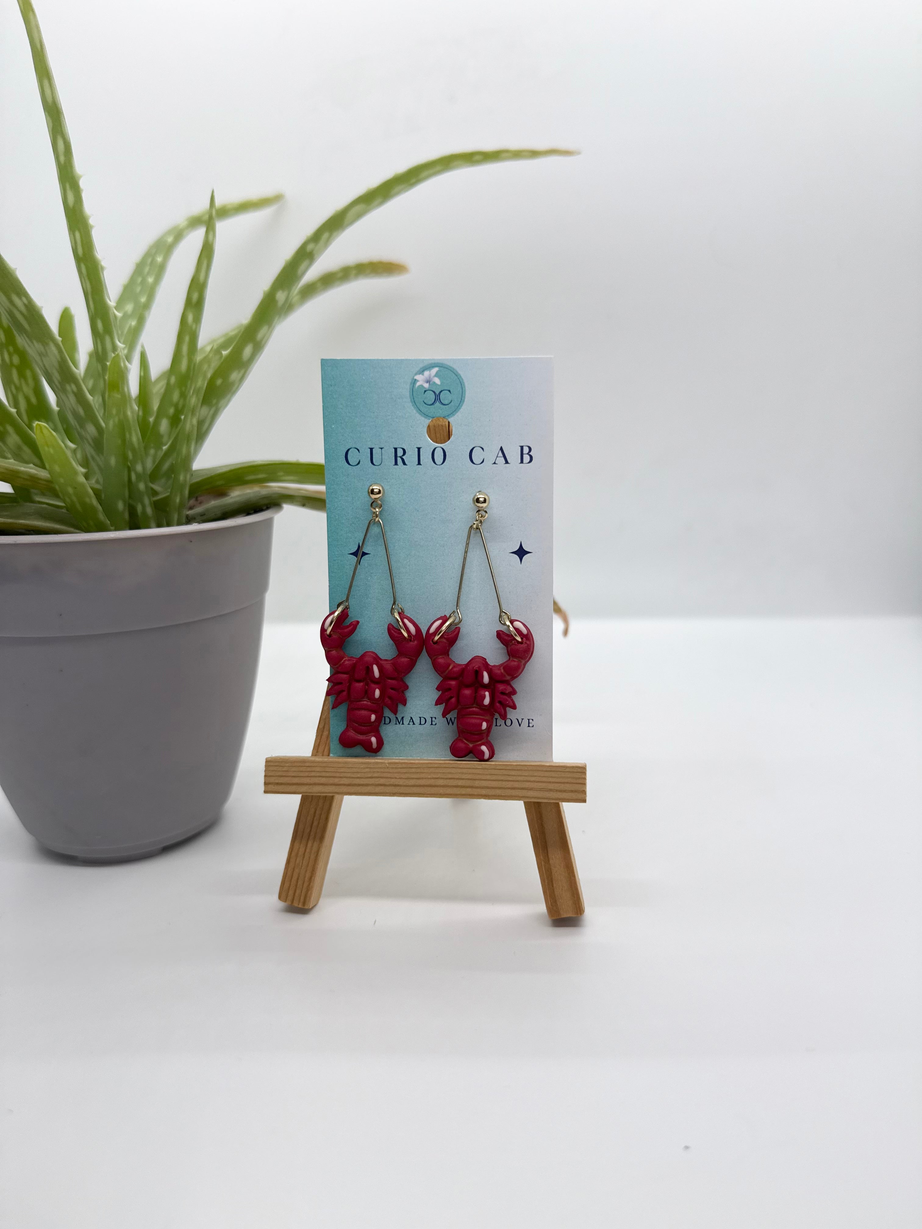 Lovely Lobsters - Polymer Clay Earrings