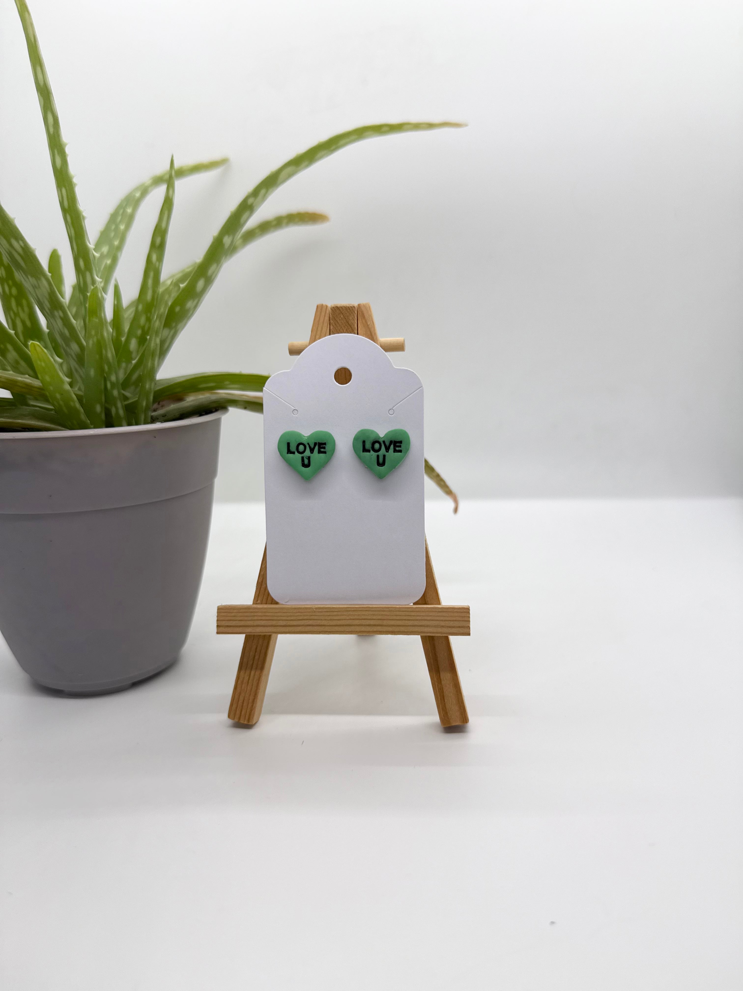 Conversation Hearts - Polymer Clay Studs