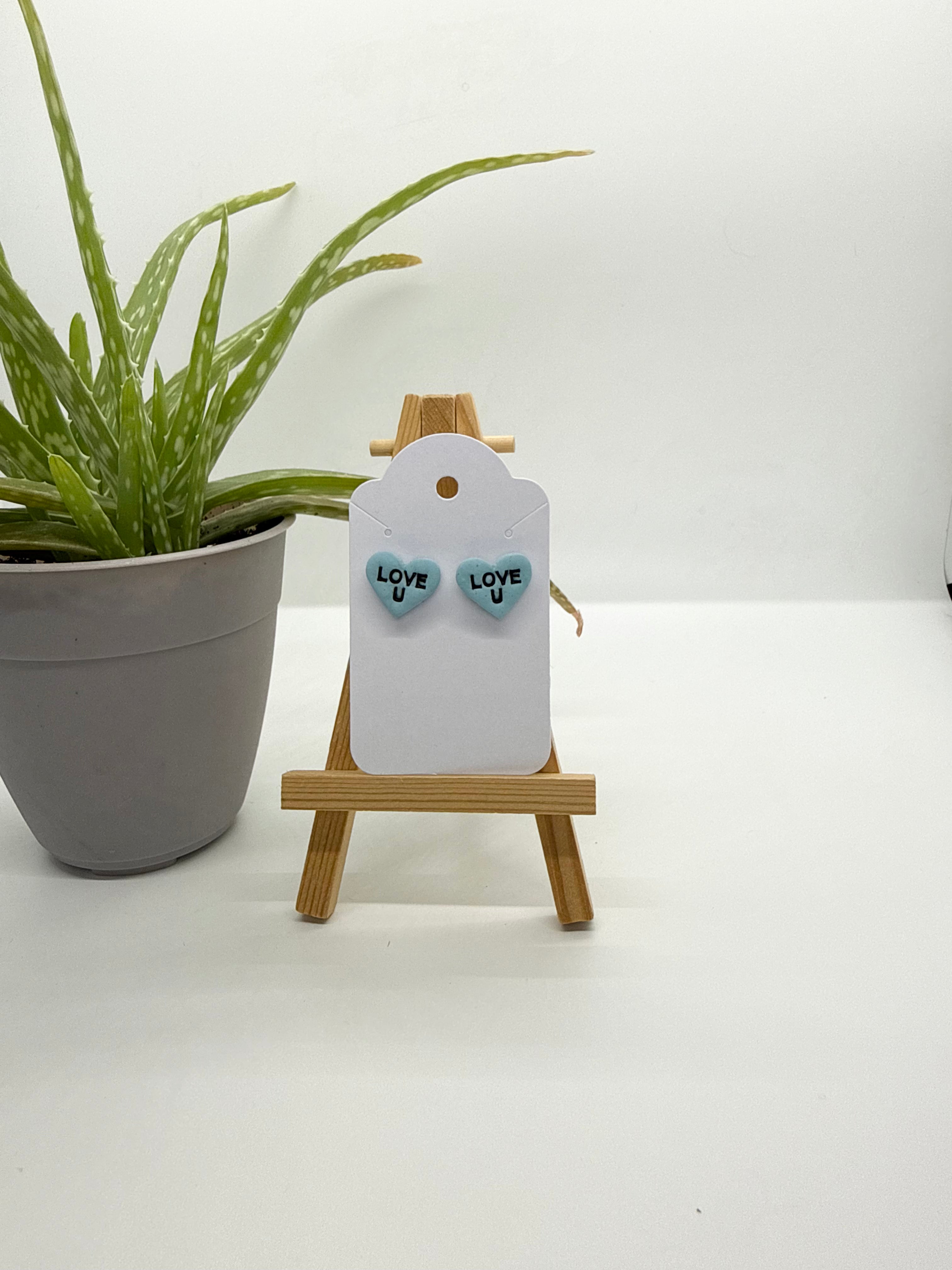 Conversation Hearts - Polymer Clay Studs