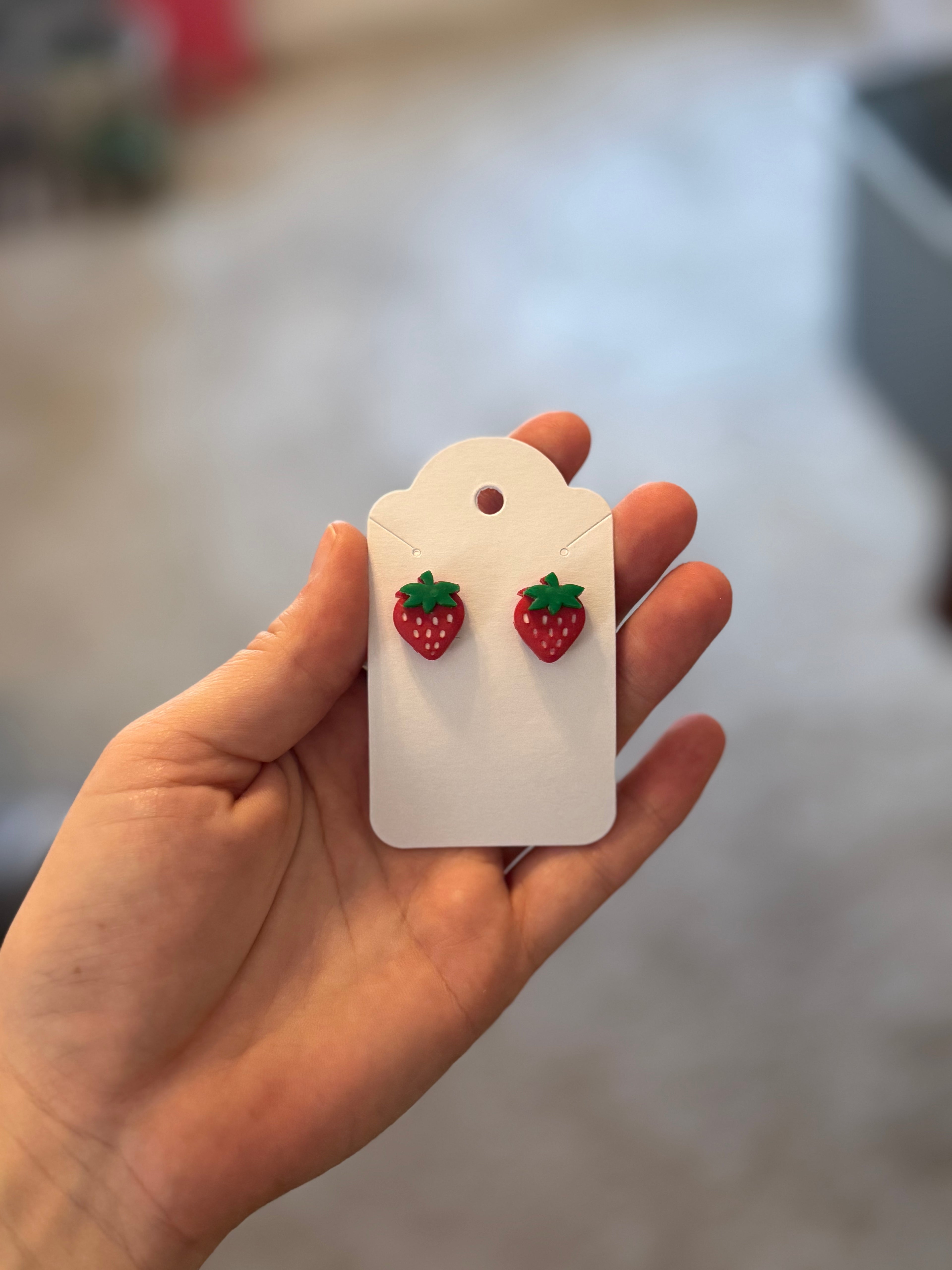 Strawberries - Polymer Clay Studs