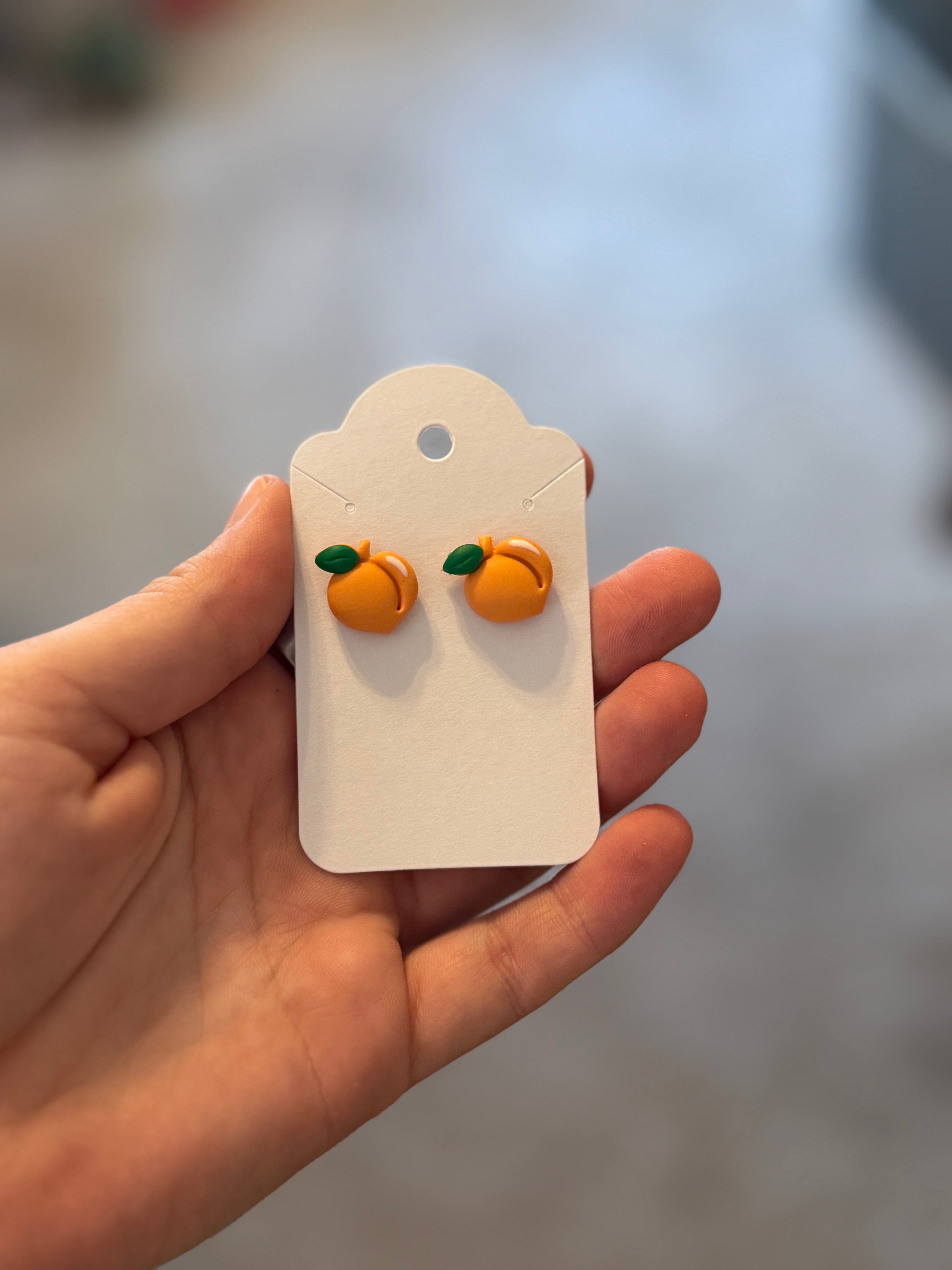 Peaches - Polymer Clay Studs