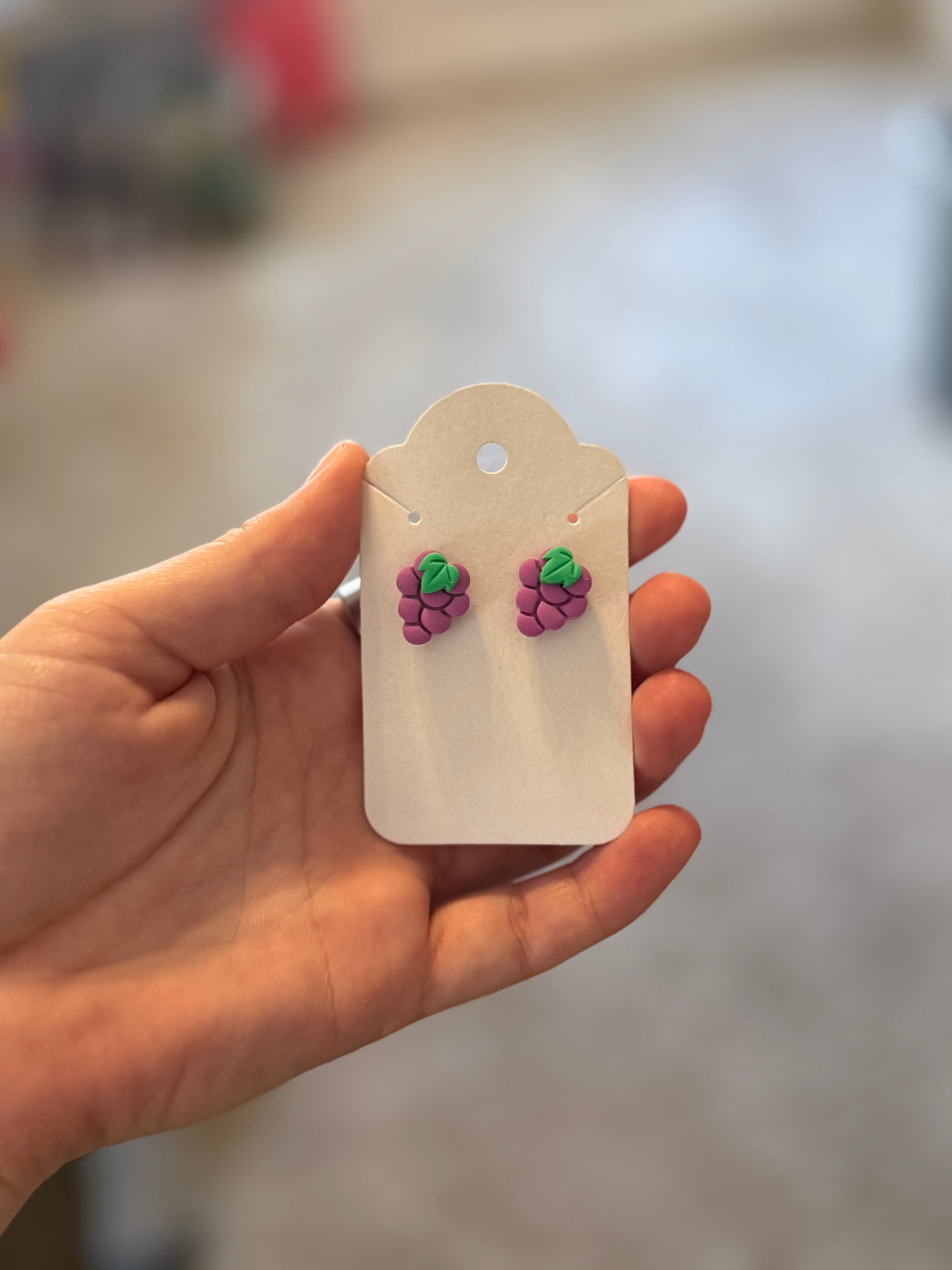 Grapes - Polymer Clay Studs