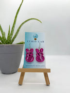 Peep Marshmallow Bunnies - Polymer Clay Earrings