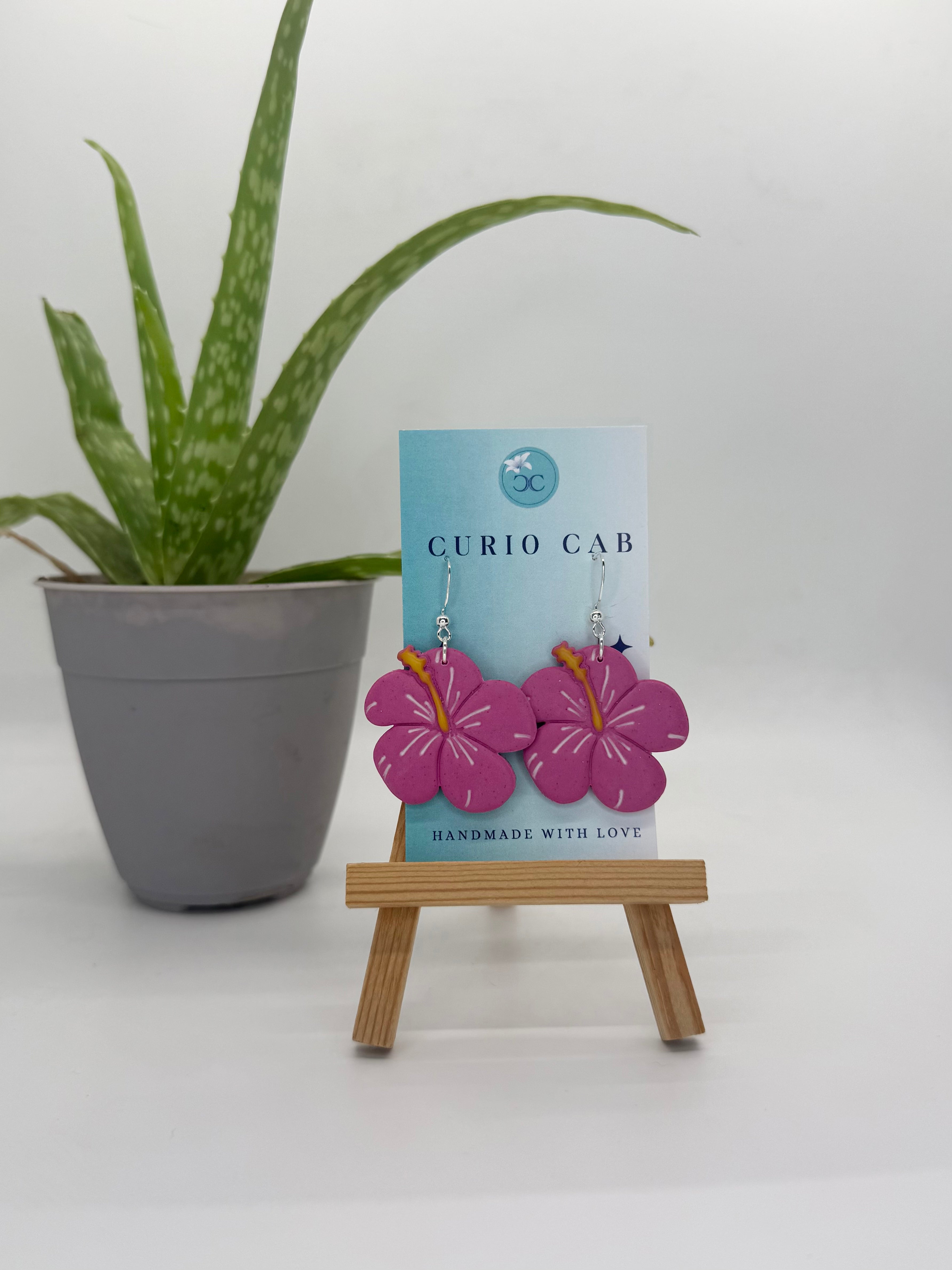 Spring Hibiscus - Polymer Clay Earrings