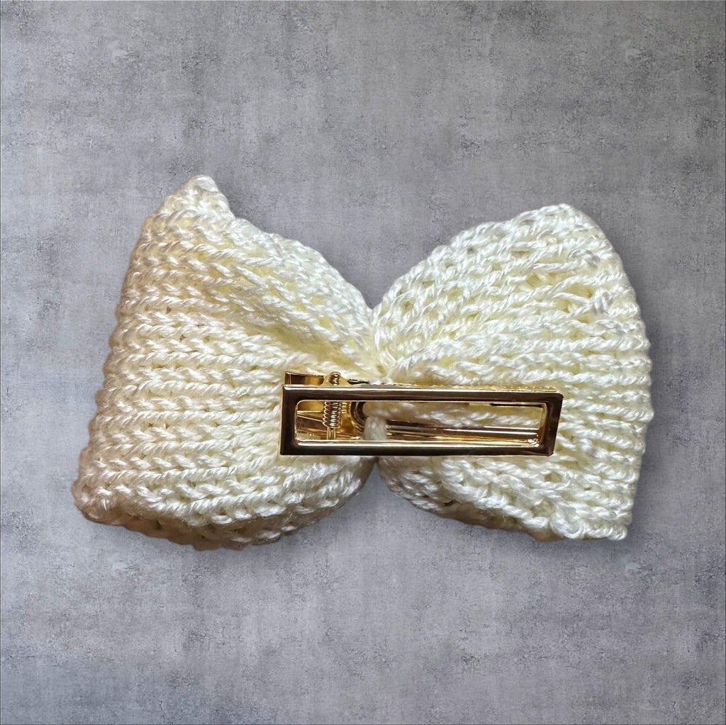 Knit Bow Barrettes