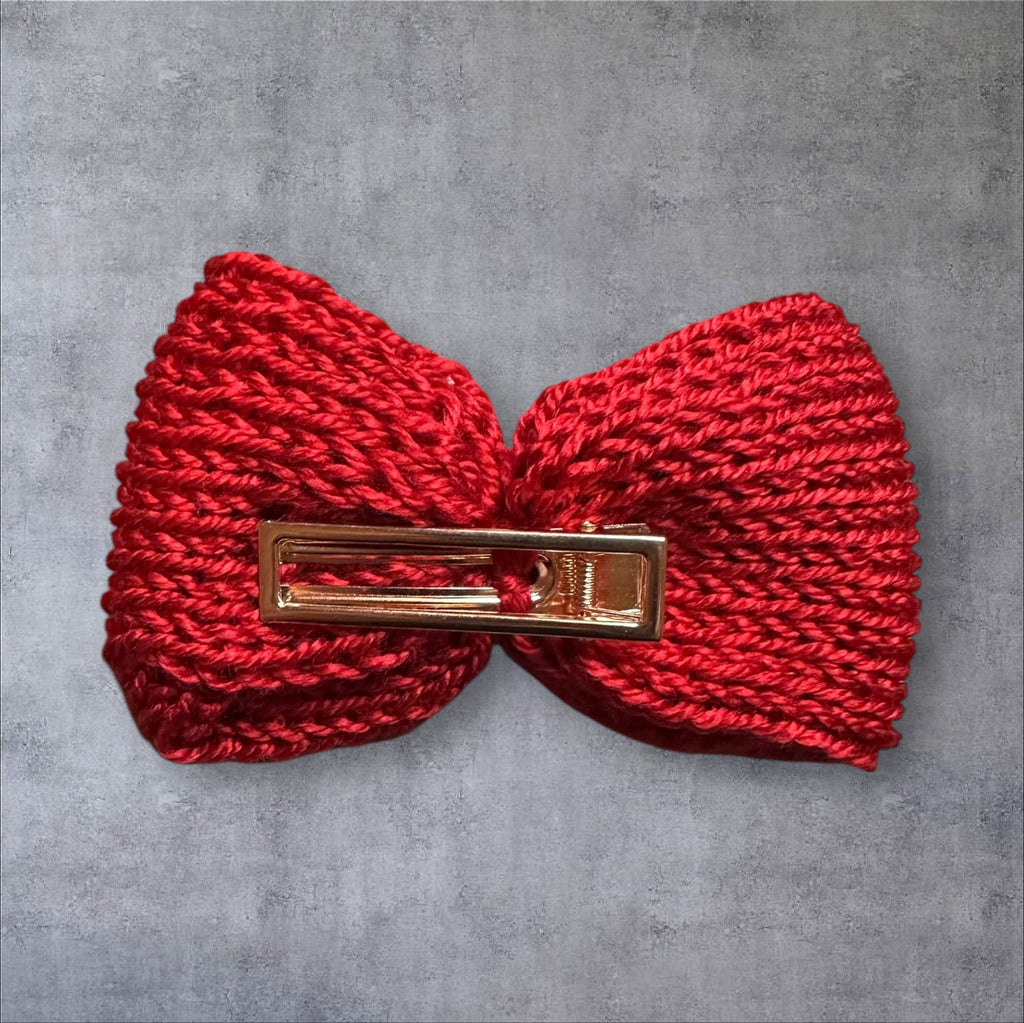 Knit Bow Barrettes