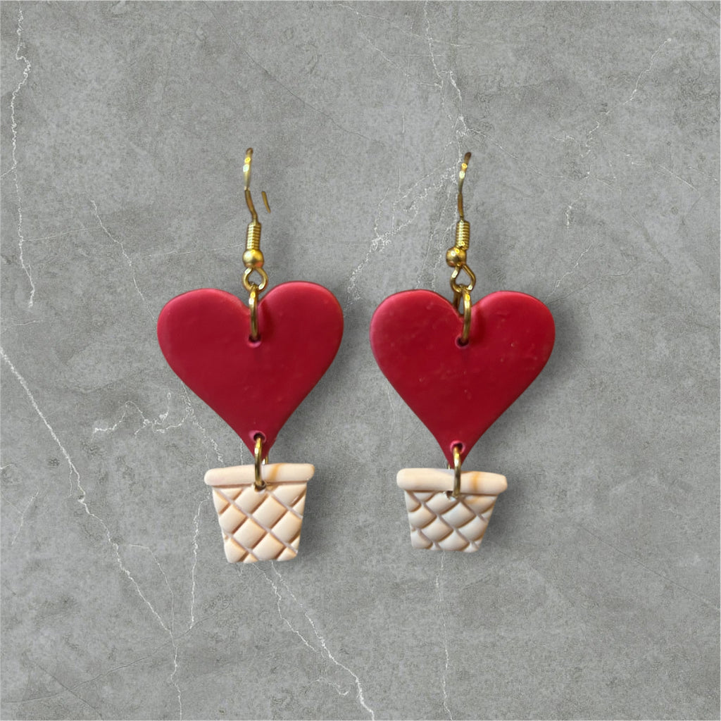 Heart-Air Balloons - Polymer Clay Earrings