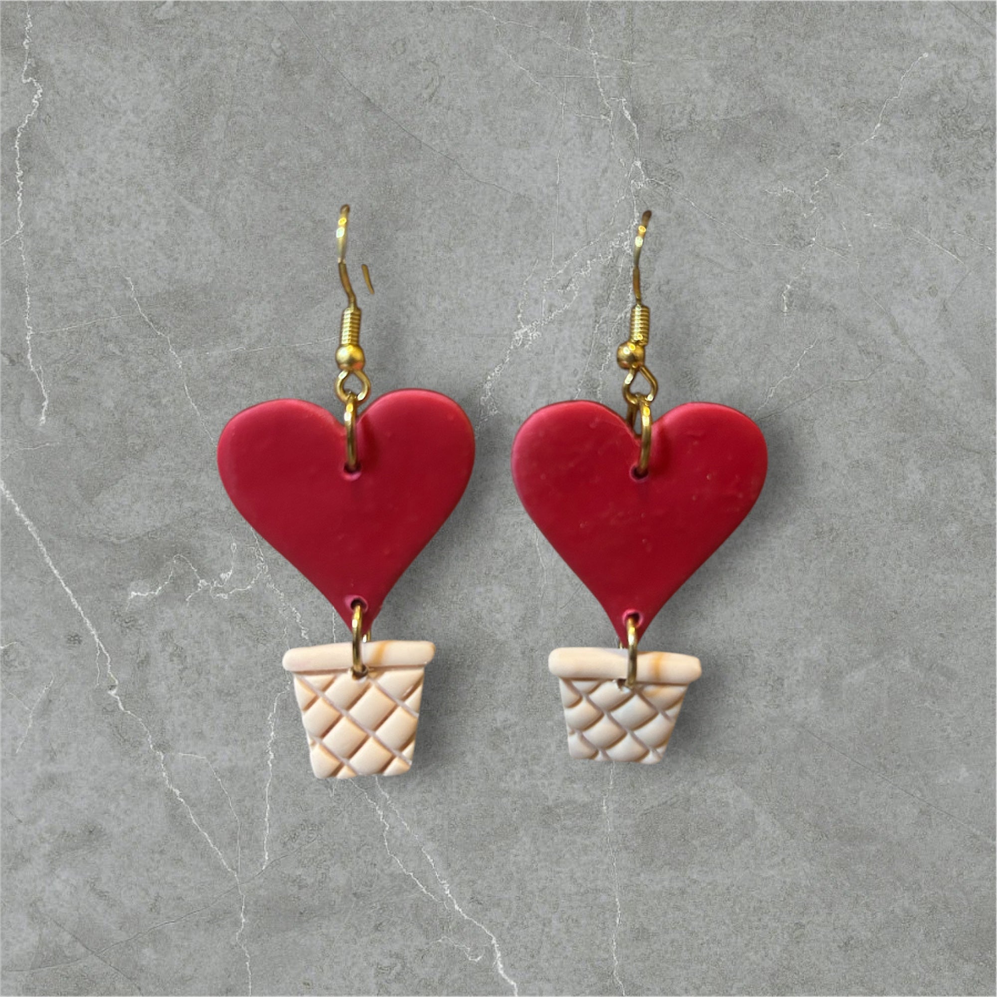 Heart-Air Balloons - Polymer Clay Earrings