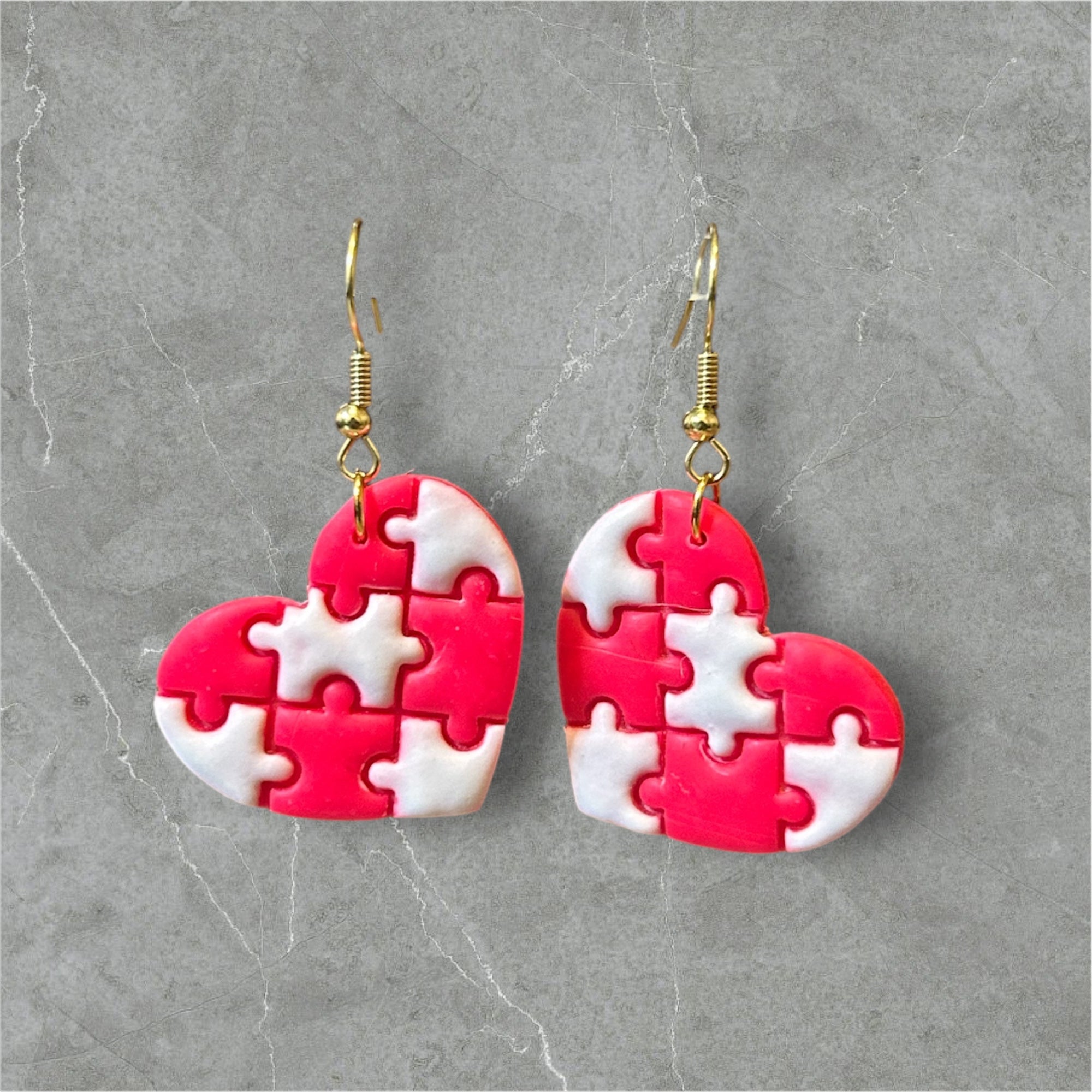 Puzzle My Love - Polymer Clay Earrings
