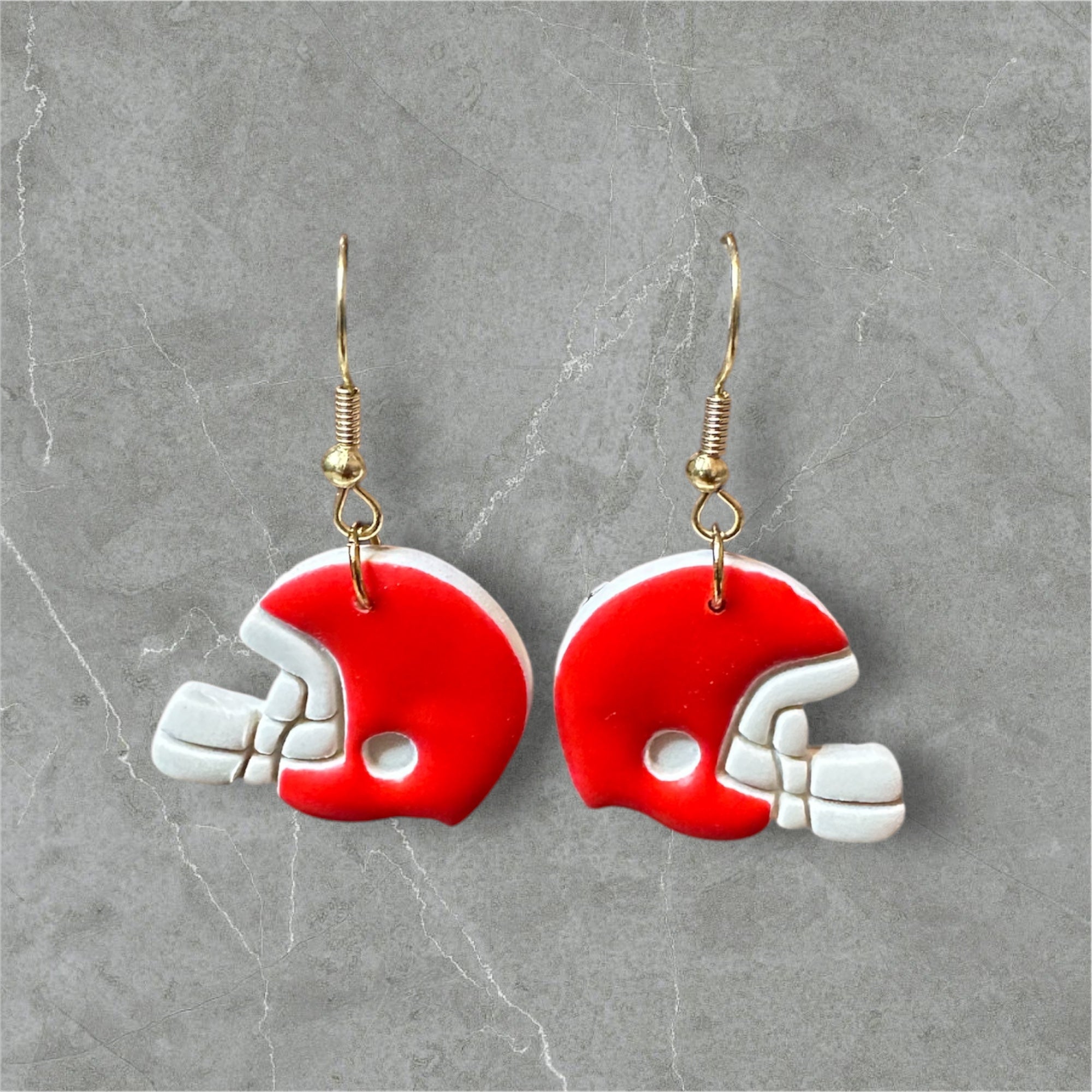 clay football helmet Team Helmets - Polymer Clay Earrings