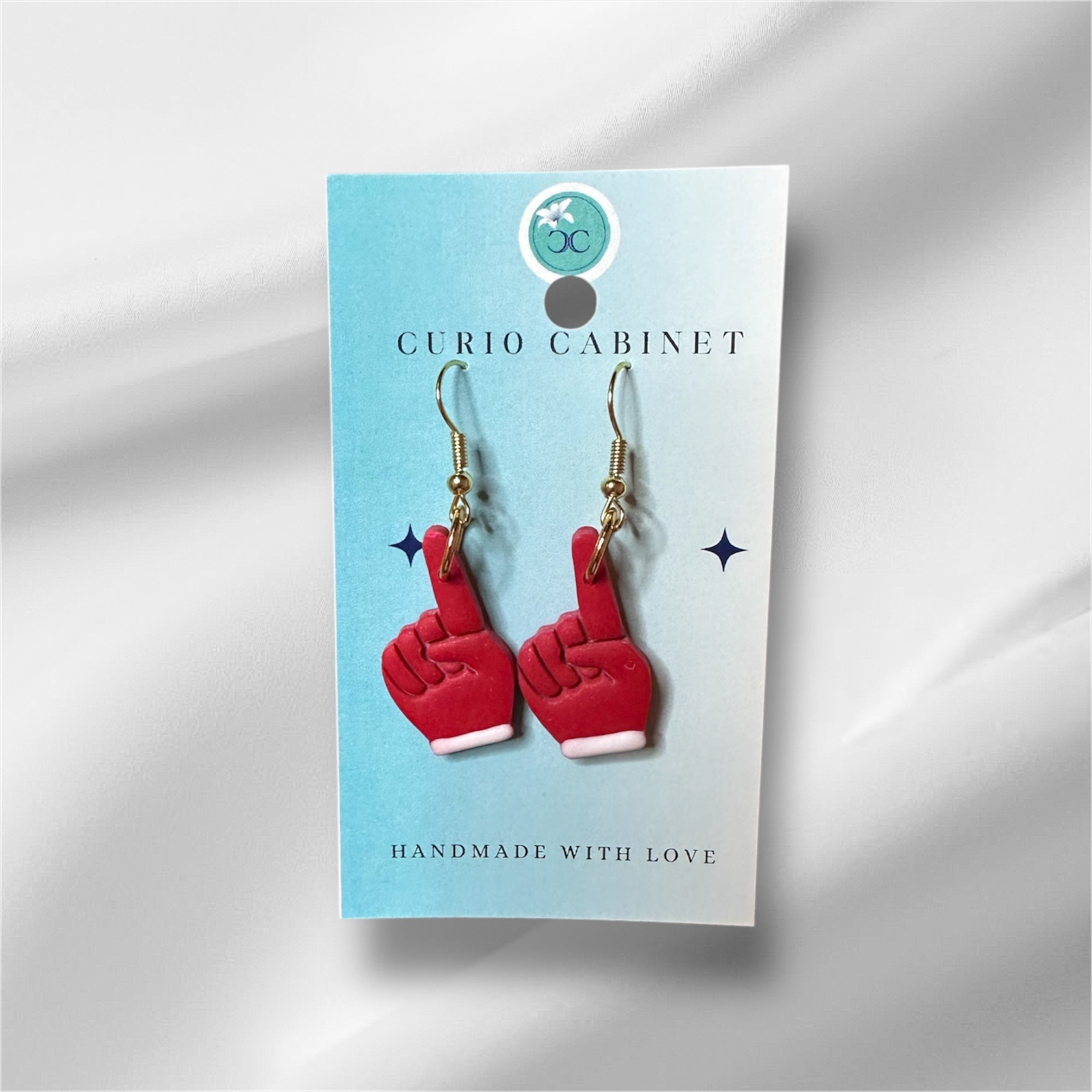 Foam Fingers - Polymer Clay Earrings