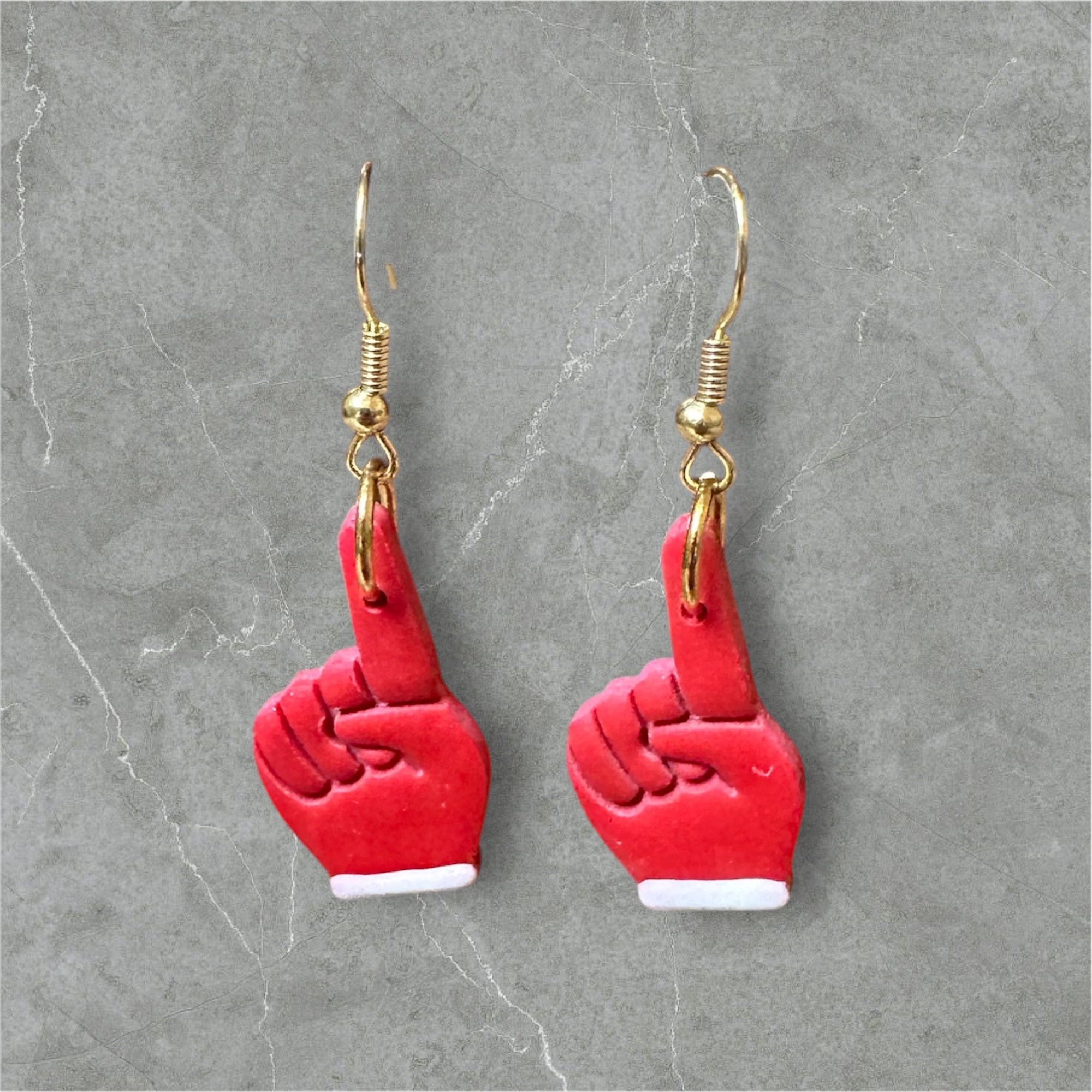Foam Fingers - Polymer Clay Earrings