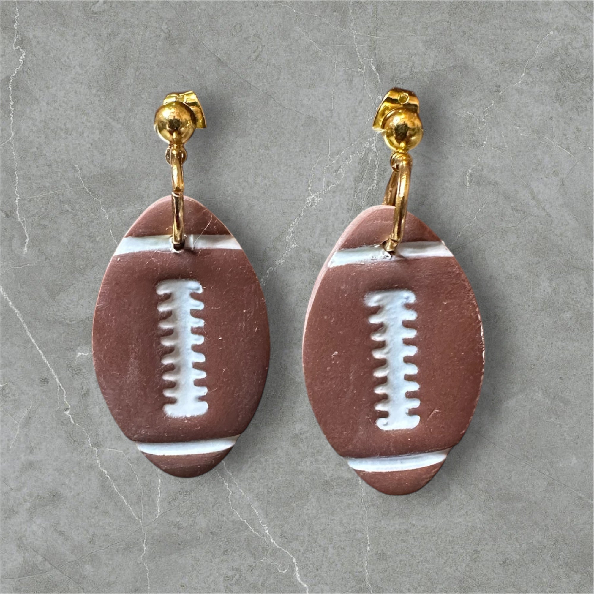 Fun Footballs - Polymer Clay Earrings