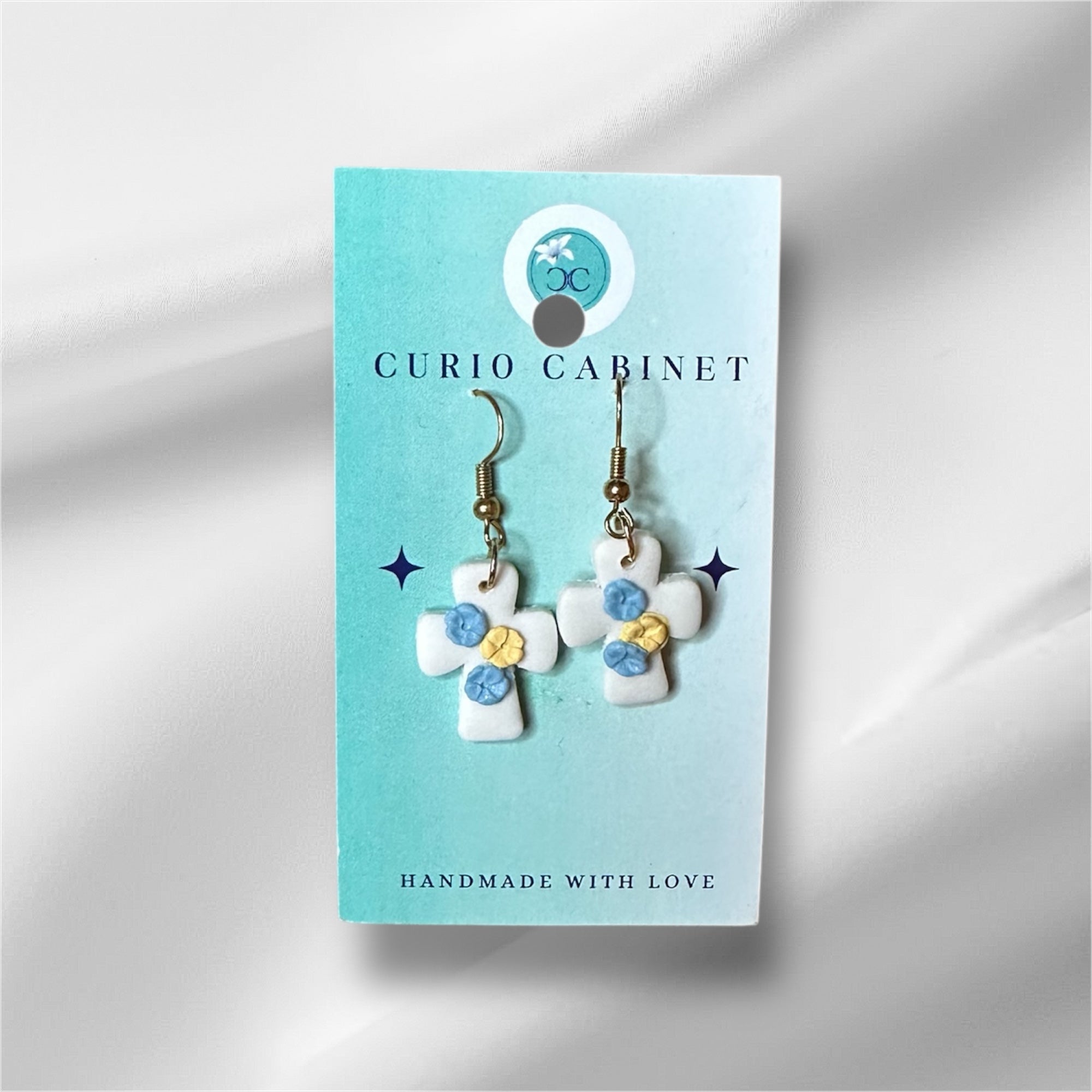 Floral Crosses - Polymer Clay Earrings